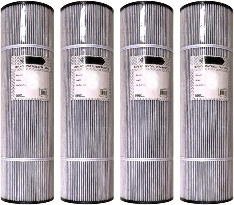 Rx Clear Replacement Pool Filter Cartridges for 525 Square Foot Quad Cartridge Filter System | Pleated Filtration & Support Band Helps Prevent Clogs | Above Ground & Inground Swimming Pools | 4-Pack