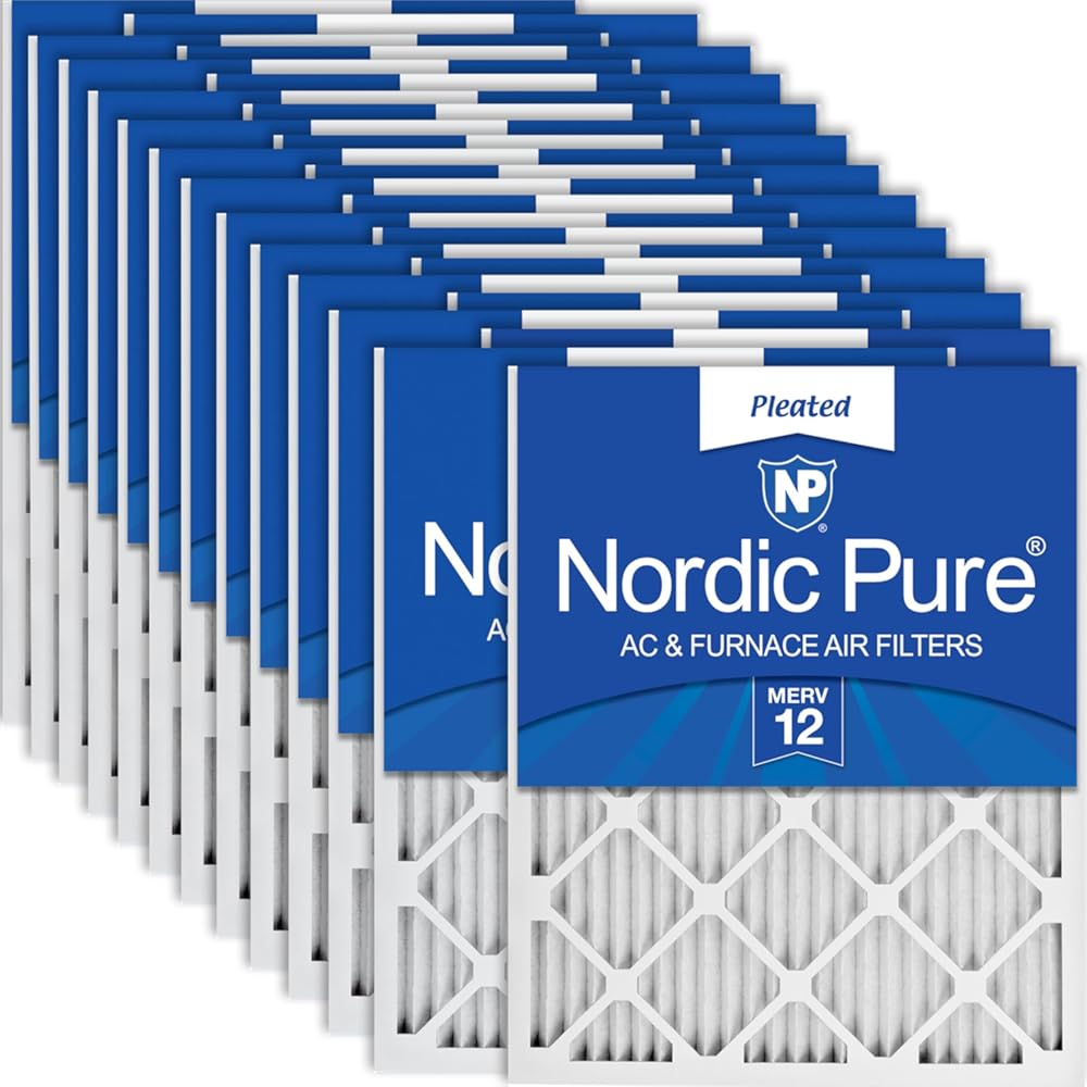 Nordic Pure 18x25x1 (Actual Size: 17 1/2 x 24 1/2 x 3/4) Pleated MERV 12 Air Filters 24 Pack