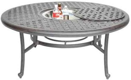 Nassau Outdoor Patio Ice Tea BBQ Fire Pit Round Coffee Table 52