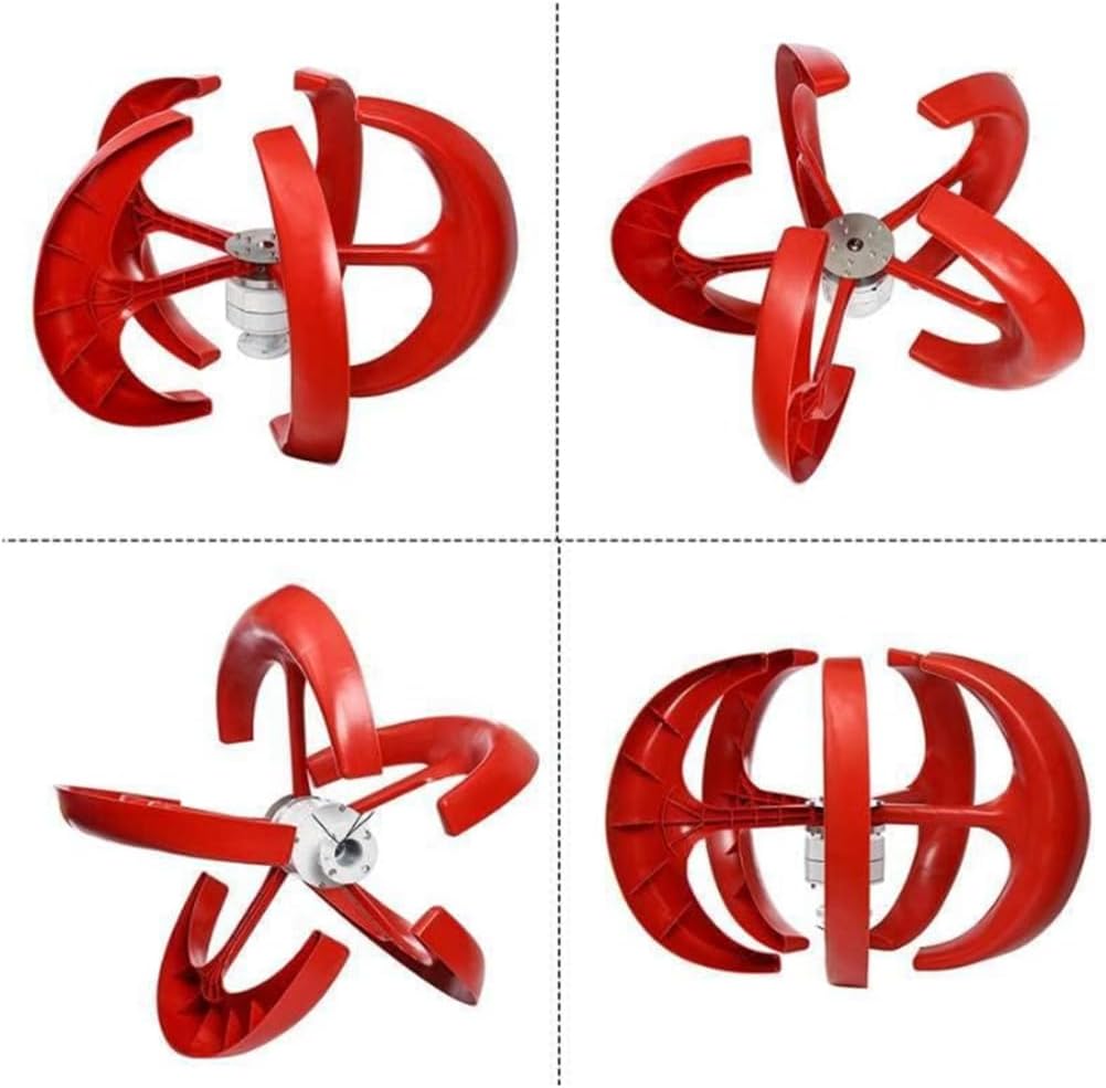 220V,BAOJUHUIKANG Wind Turbine 8000W Vertical Axis Wind Turbine Generator 12V / 24V / 48V Lantern Type 5-Blade Wind Power Generator Kit with Controller for Roofs, Streets 48V