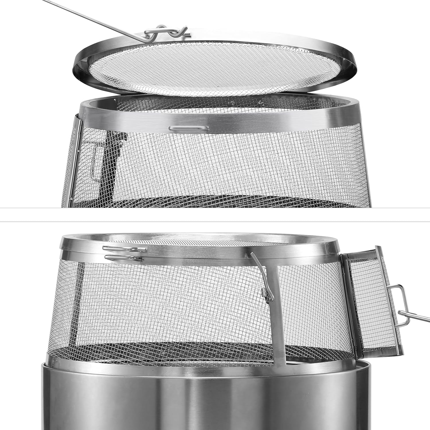 TURBRO Stainless Steel Shield, Fire Pit Spark Cover, Shield Screen with Sticks for Backyard, Camping and Outdoor Fire Pits, Accessory for 19 in. Fire Pit, Pluto R19