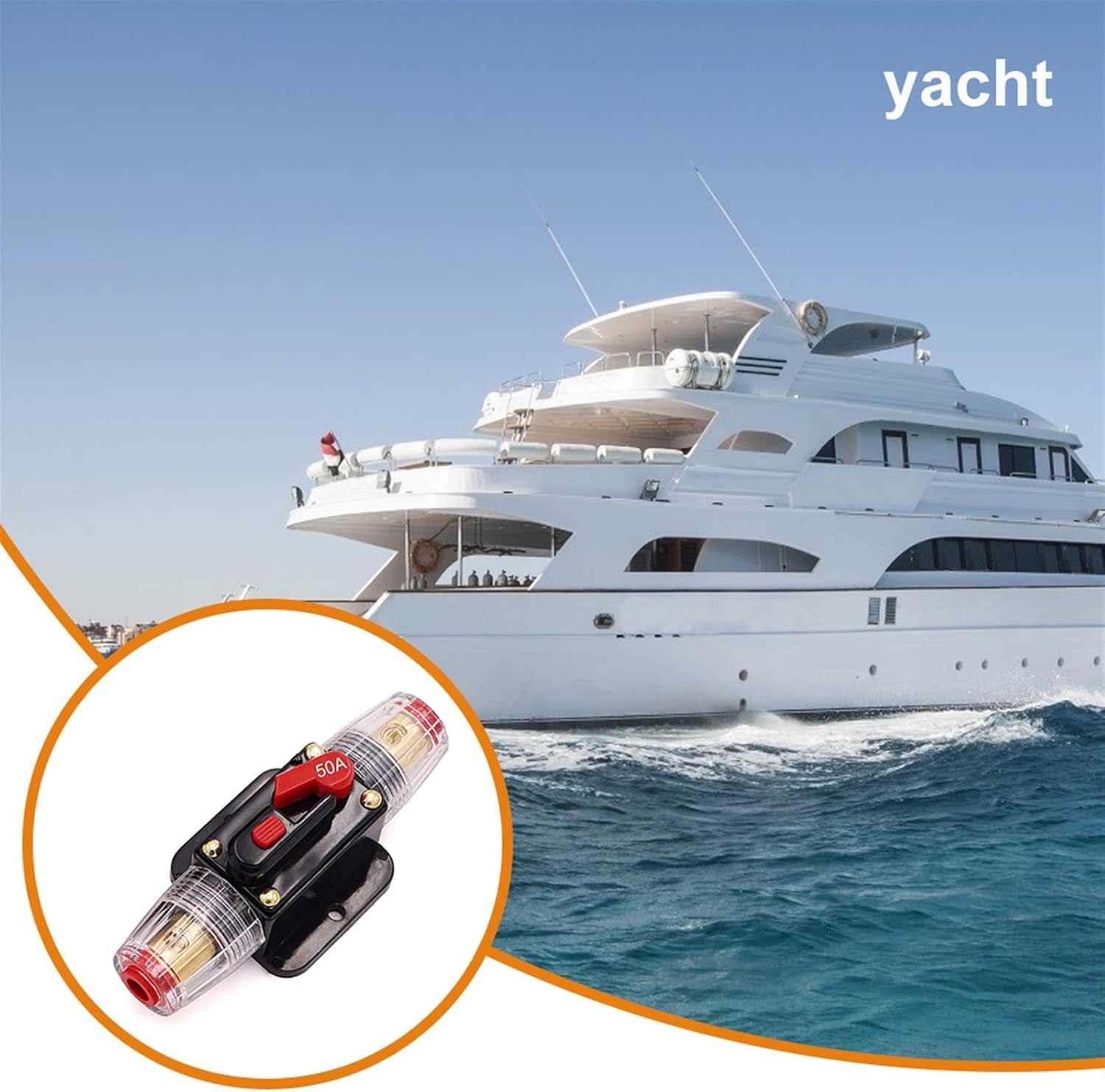 150A 125A 80A 50A 30A 12V/24V Car Truck Boat Audio Modification Stereo Amplifier Breaker Automatic Reset Fuse Holder Switch(30A)