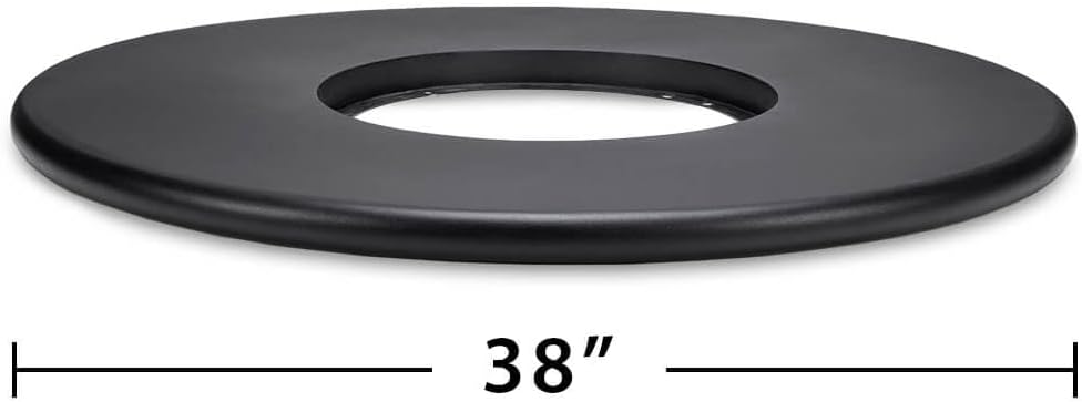 TIKI 38-Inch Customizable Propane Fire Pit Table Attachment – Modern Black Accessory for Outdoor Gas Fire Pit, Patio, and Backyard Spaces
