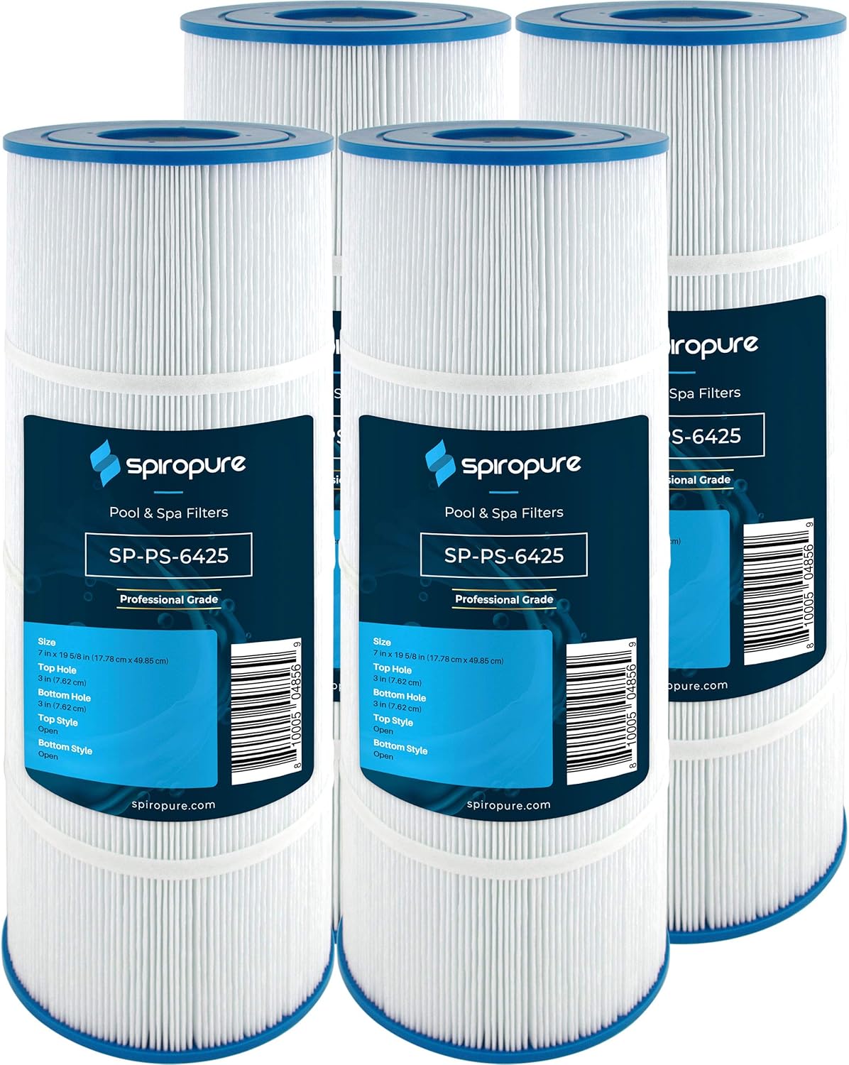 SpiroPure Replacement for Pleatco PA81 Unicel C-7483 Hayward C3030 C580E C3025 Filbur FC-1225 CX580XREPAK4 XLS-710 Hot Tub Spa Pool Filter Replacement Cartridge (Case of 4)