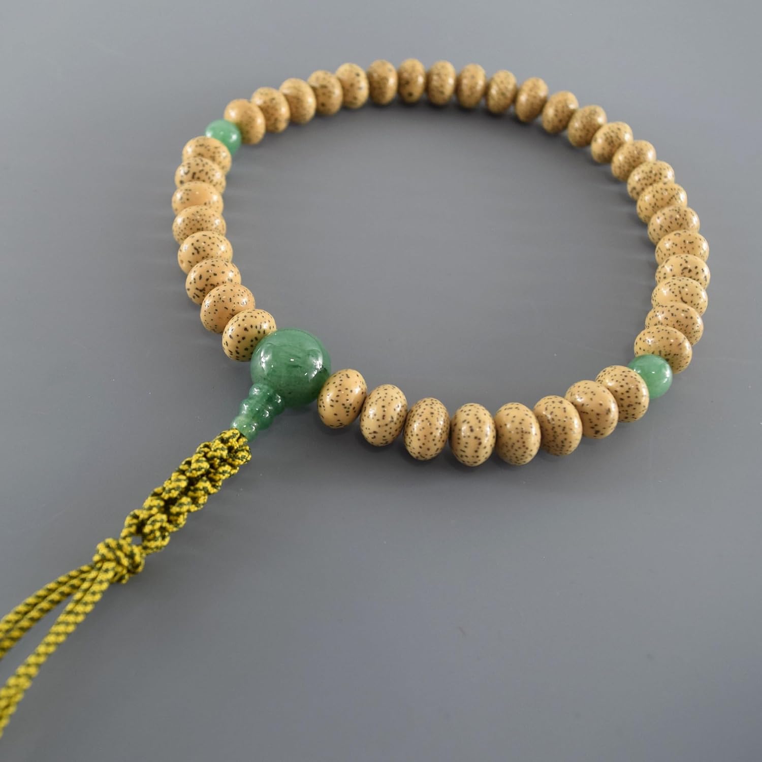京都あさひ屋 Bodhi Tree Wood & Green Aventurine Japanese Juzu Buddhist Prayer Beads Handemade in Kyoto Japan JUA13