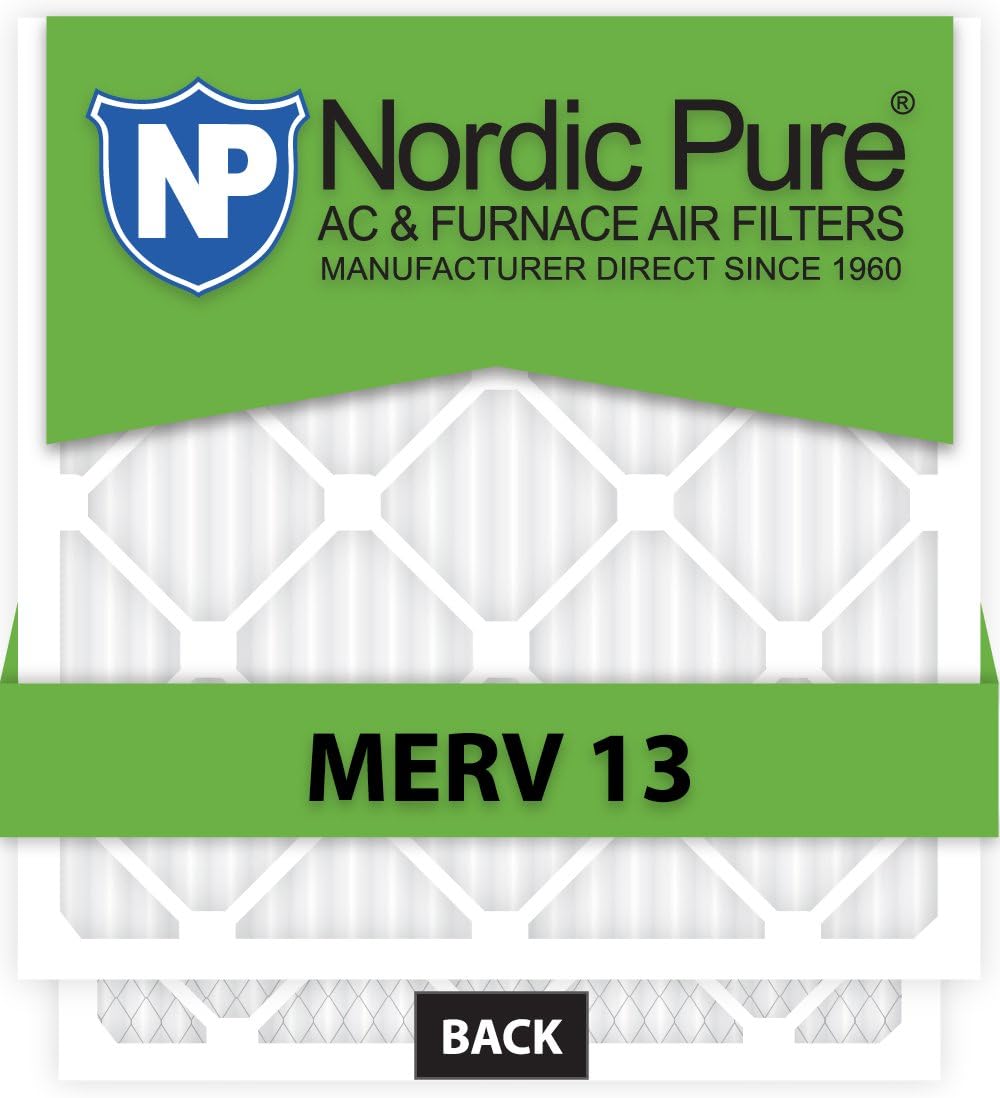 Nordic Pure 24x25x1CustomM13-6 MERV 13 AC Furnace Filters, 23 1/2 x 24 1/2 x 3/4 (23.5 x 24.5 x 0.75), 6 Piece