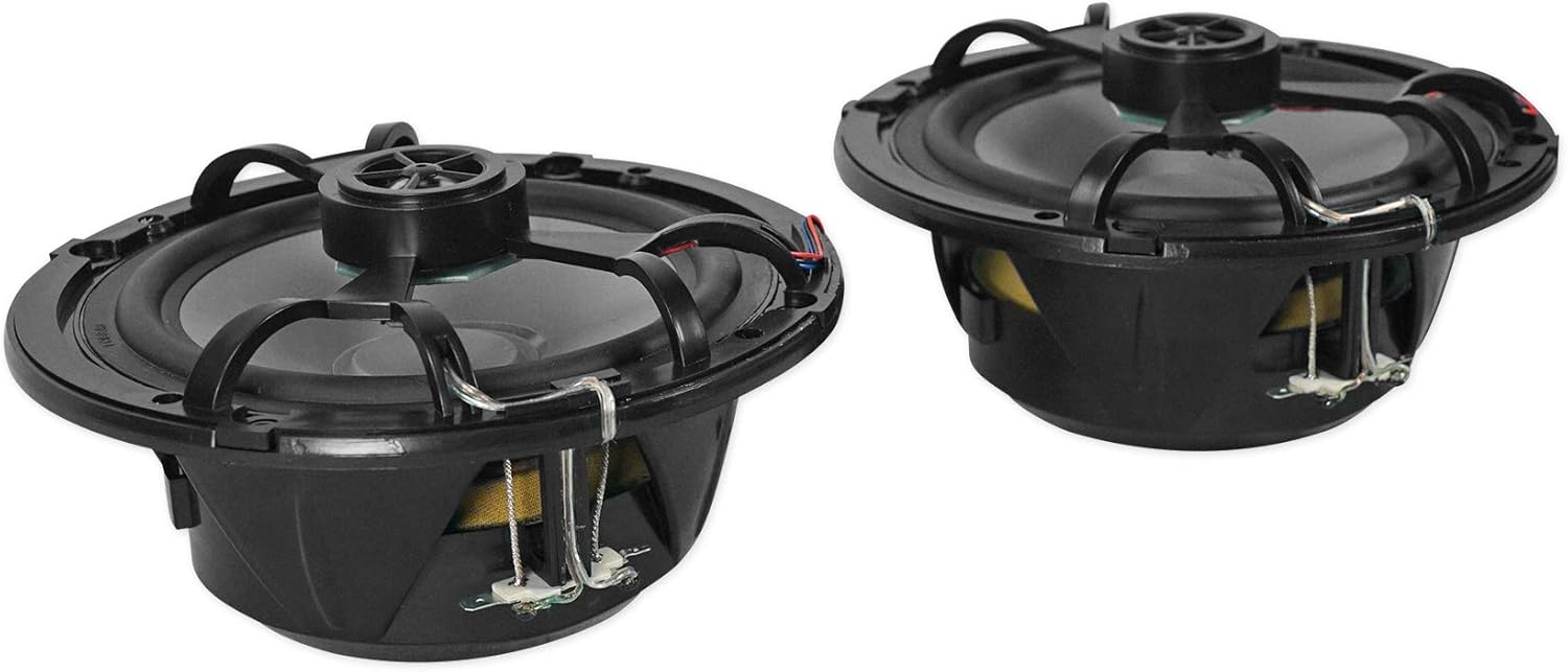 Rockville RKL65MBW 700-Watt 6.5 in Marine Boat Speakers with LED Lights, Black and White Grilles, IP66 Waterproof, UV Resistant, Rustproof Design for Boats and Outdoor Audio, 4-Piece
