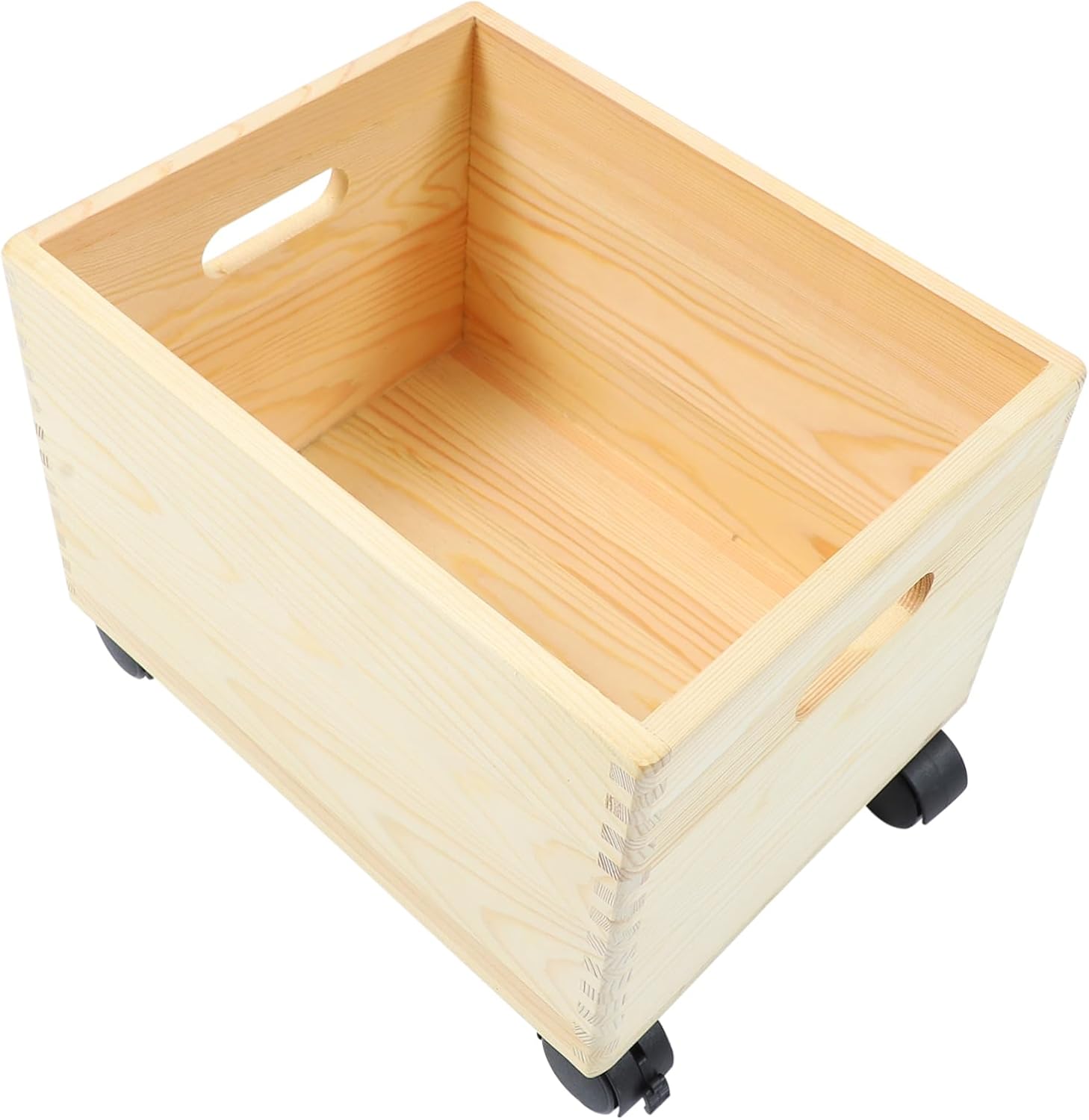 Vaguelly Large Wooden Storage Box Wheels Multi-Purpose Toy and Clothes Organizer for Home Sturdy Sundries Container Space-Saving Design for Boys and Girls and Family