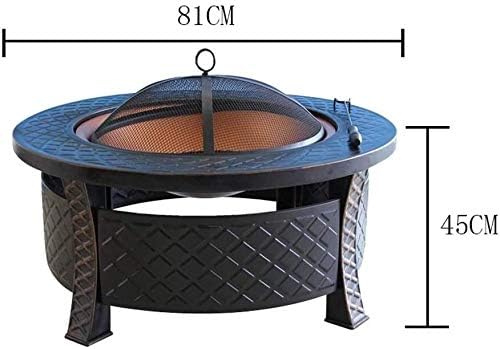 Outdoor Fire Pit Bonfire Wood Burning Patio Coal Grill Firepit for Outside Grill Charcoal Smokeless Grill with Spark Screen Poker and Fireplace Cover Stove Grill
