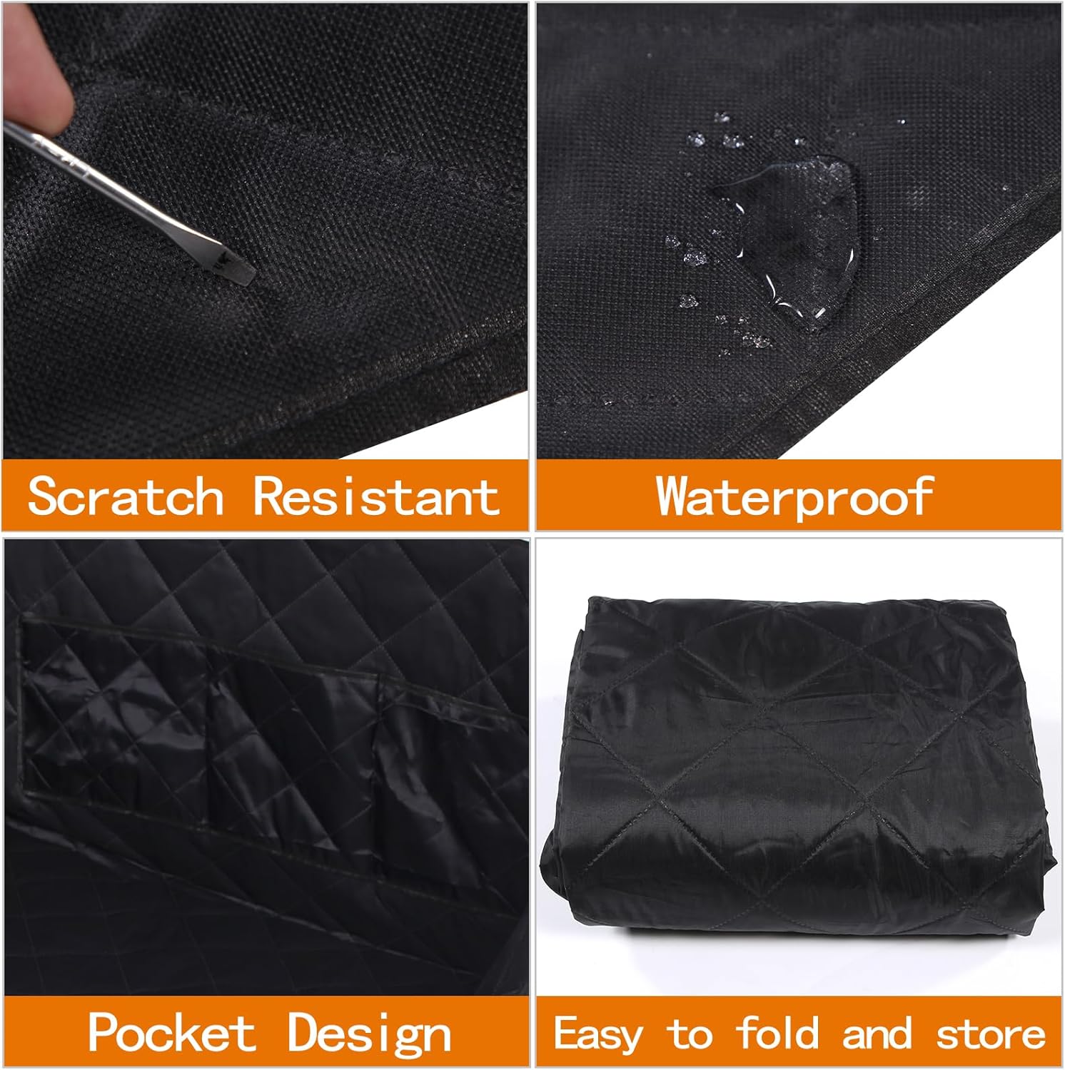 Aunginsy SUV Cargo Liner for Dogs Compatible with Toyota FJ Cruiser 2007-2021, Rear Trunk Mat Travel Nonslip Pet Cargo Boot Liner with Bumper Flap Protector Waterproof Floor Mat for Cats Accessories