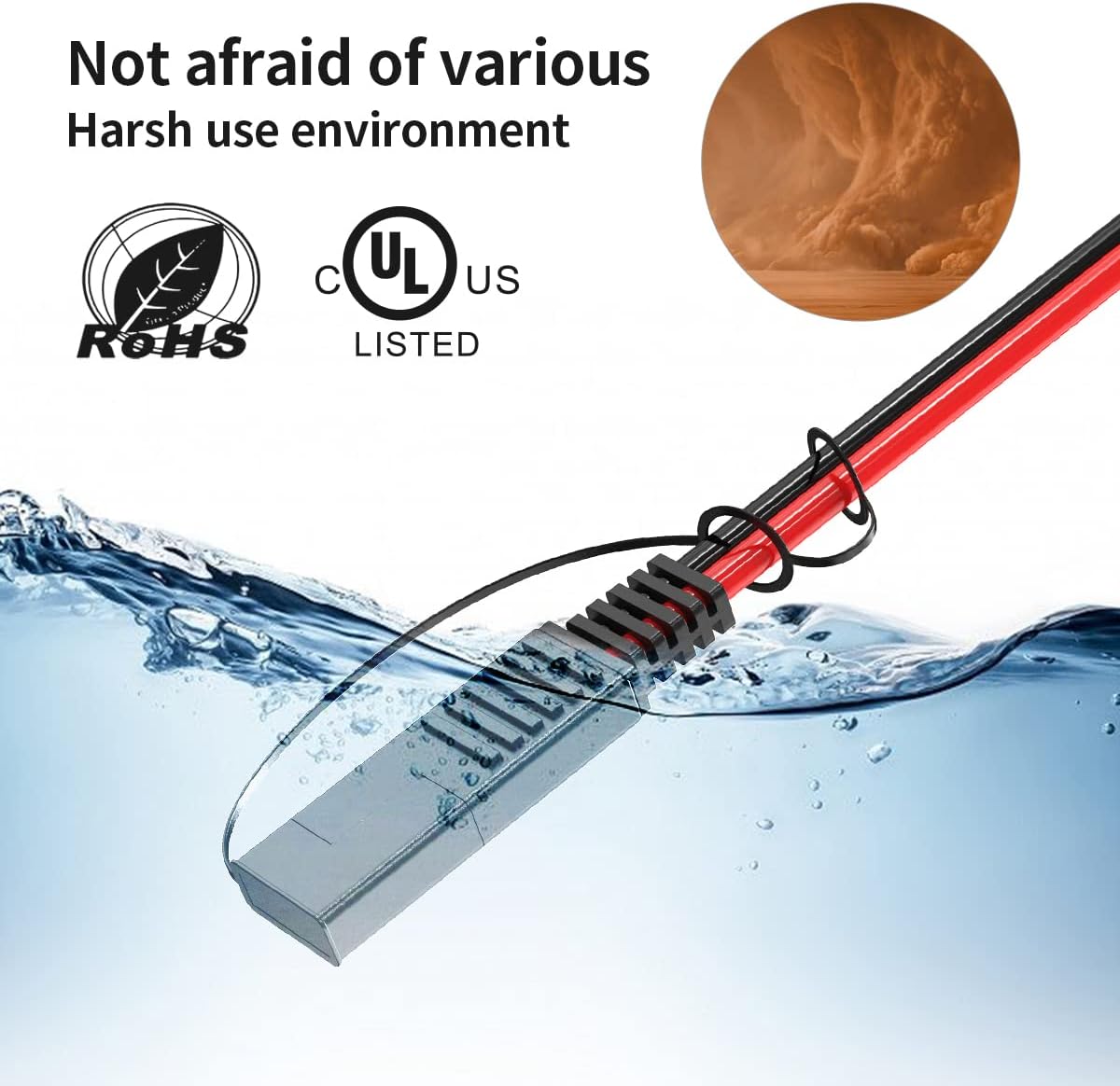 10AWG 50FT Solar Connector to SAE Adapter 2 3.3 10 20 35 50 FT SAE Solar Panel Extension Cable with SAE Polarity Reverse Adapter for Solar Panels Car Battery Charger Kit