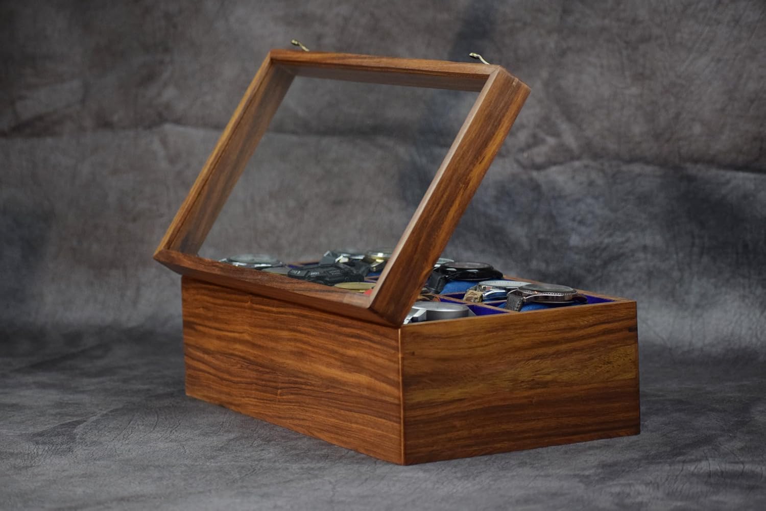 10 Drawer Indian Rosewood Superior Vintage Quality Wooden Mens Watch Display Box Case Organizer Holder | Luxury Timepiece Storage Case | Drawer for wallet, Cufflinks and other Accessories.