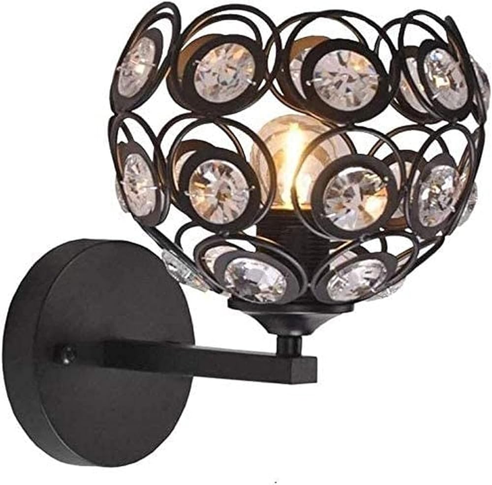 Solar Lantern Outdoor Lights,Wall Light LED Crystal Wall Lamp, Vintage Industrial Indoor Wall Illumination Bedroom Living Room Hallway Antique Wall Sconces Single Head Wall Lighting Fixtures