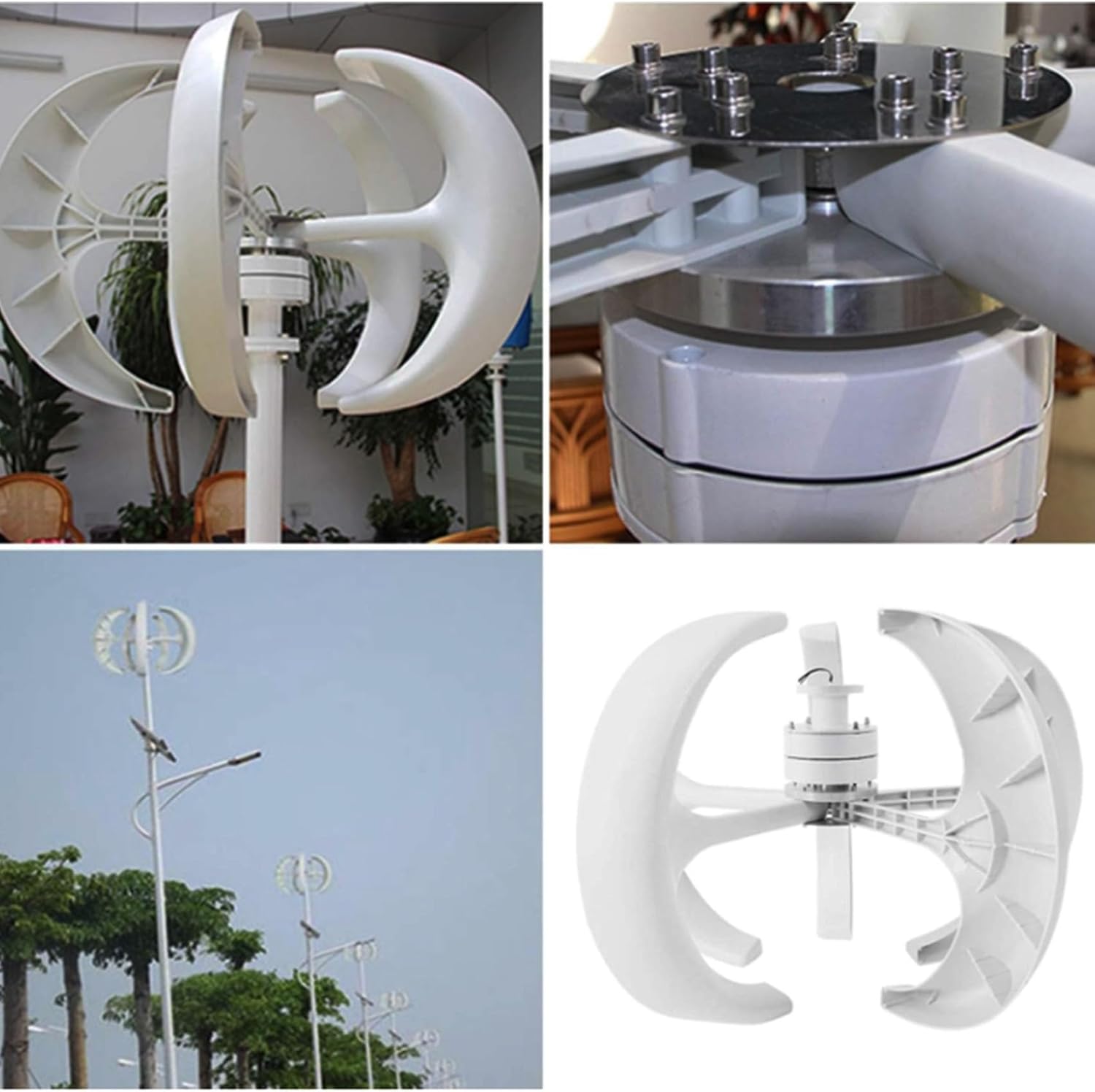4500W Wind Turbine, 12V 24V 48V Vertical axis Wind Turbine, 5 Blade Wind Turbine Generator Set, high Efficiency and Low Noise, Suitable for Home Hybrid car Street lamp