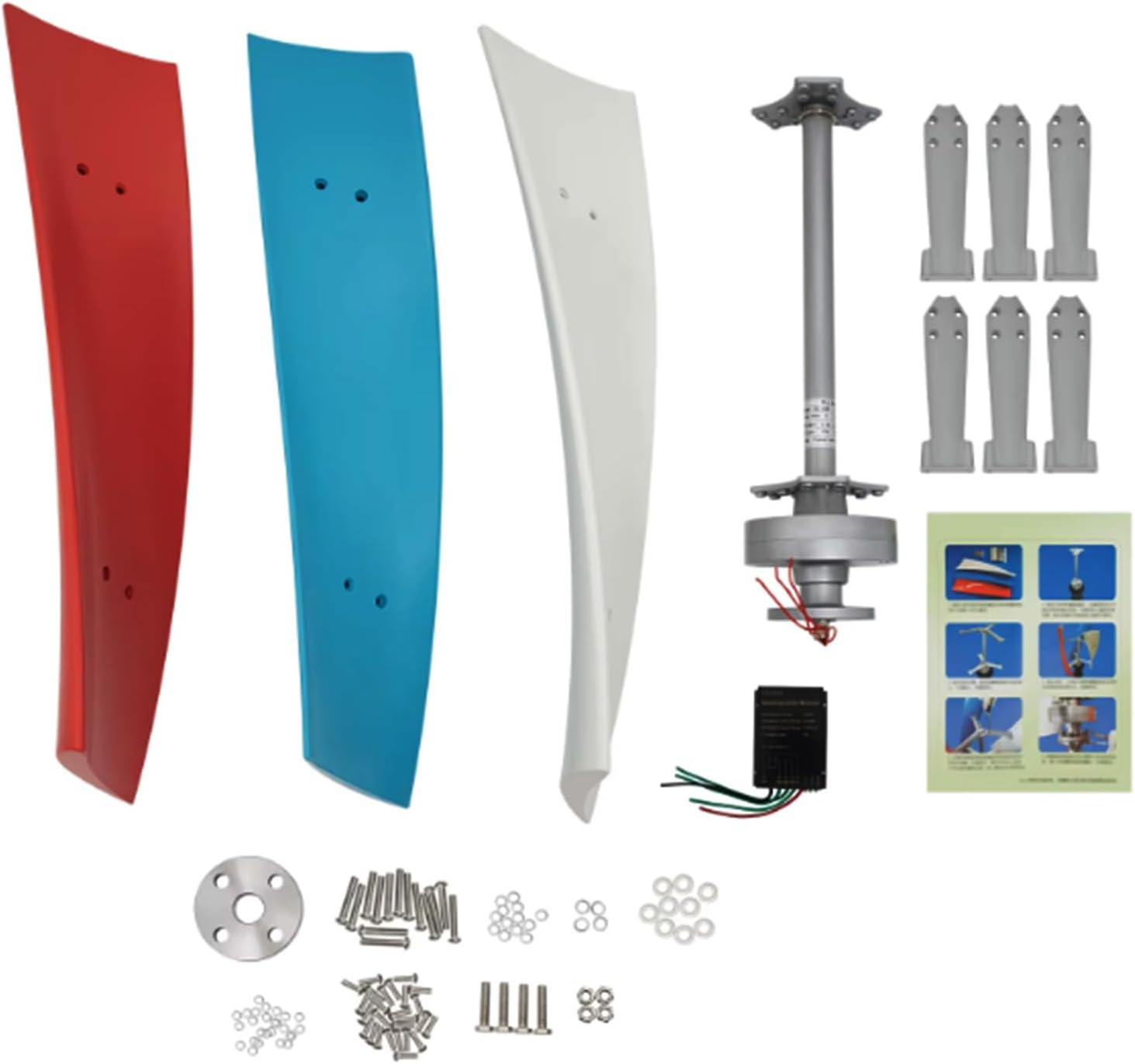 10000W 3 Phases Vertical Wind Turbine for Home Use, Auto Adjust Windward Direction for Marine/Household/Hybrid Solar Wind Power System(50HZ)