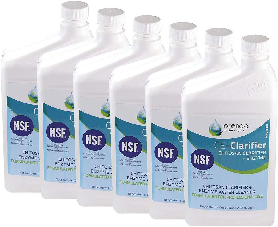 Orenda CE Clarifier Chitosan Plus Enzyme All Natural Swimming Pool Cleaner 6 Pk ORE-50-140-6