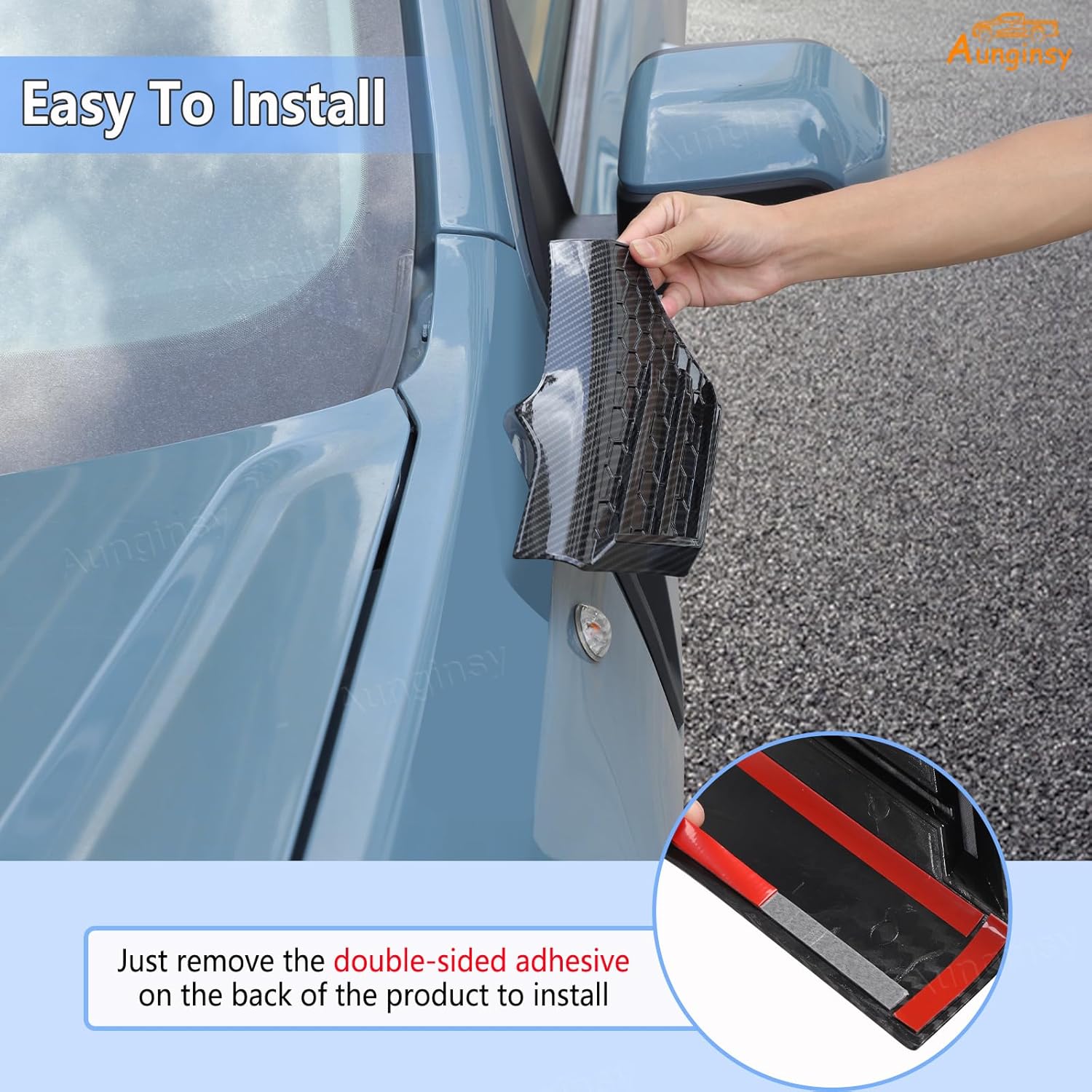 Aunginsy Upper Fender Air Vent Panel Trim Cover Compatible with Ford Maverick 2022-2025, Car Hood Left & Right Side Cowl Body Armor Corner Guards Engine Spoiler Decorative Overlay Exterior Accessories