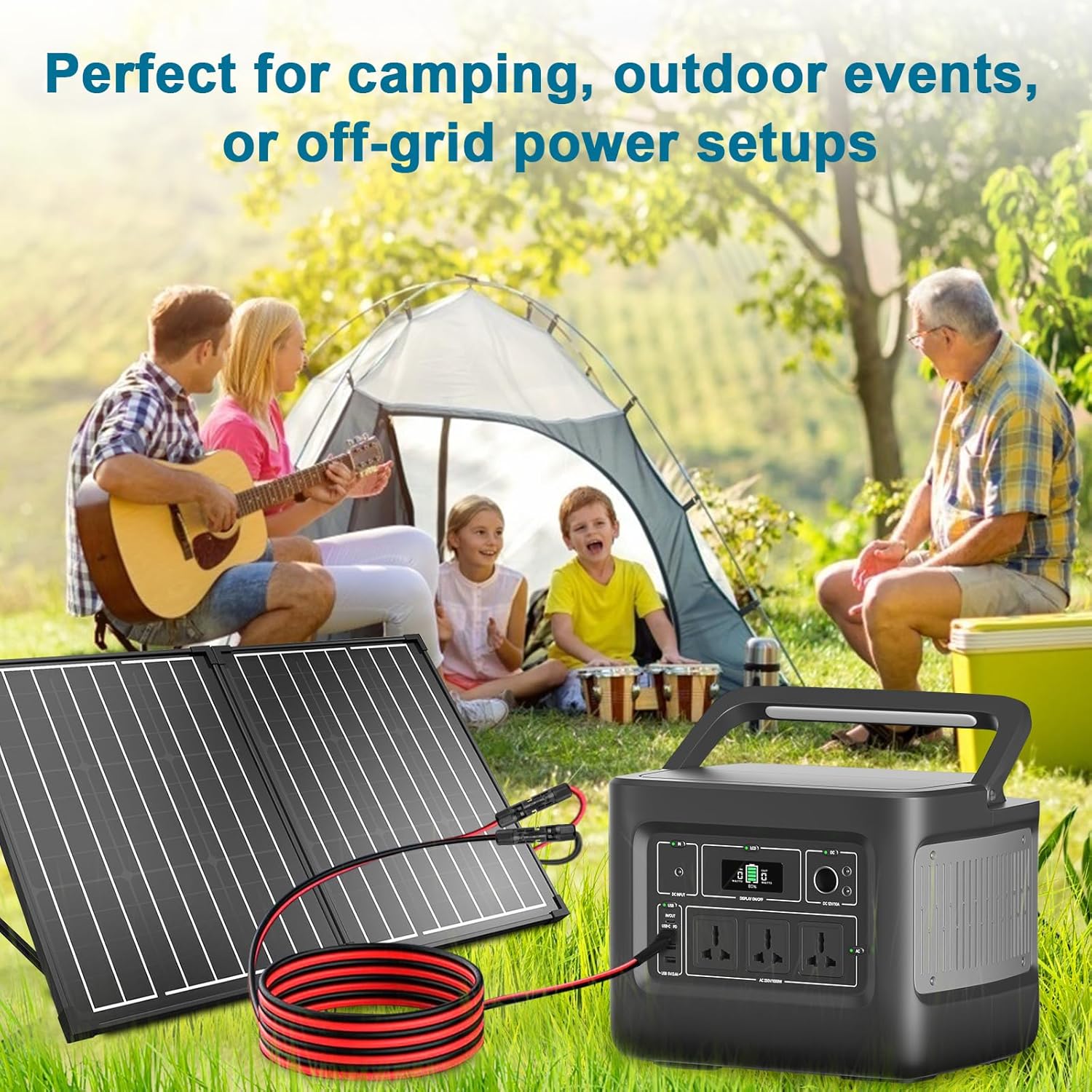 XRDS -RF Solar Panel Adapter Cable to XT60i 50FT - 10AWG XT60i Female Solar Cable Tinned Copper Wire with PVC Jacket, XT60i Solar Extension Cable for Power Station and Portable Generator