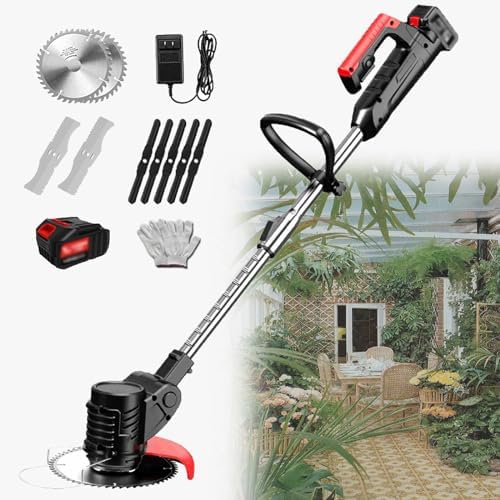 Powerful 1880W Handheld Electric Lawn Mower - 3 Detachable Blades, Compact & Multi-Functional, Ideal for Small Gardens & Outdoor Use, 24V/2.0Ah Battery Powered