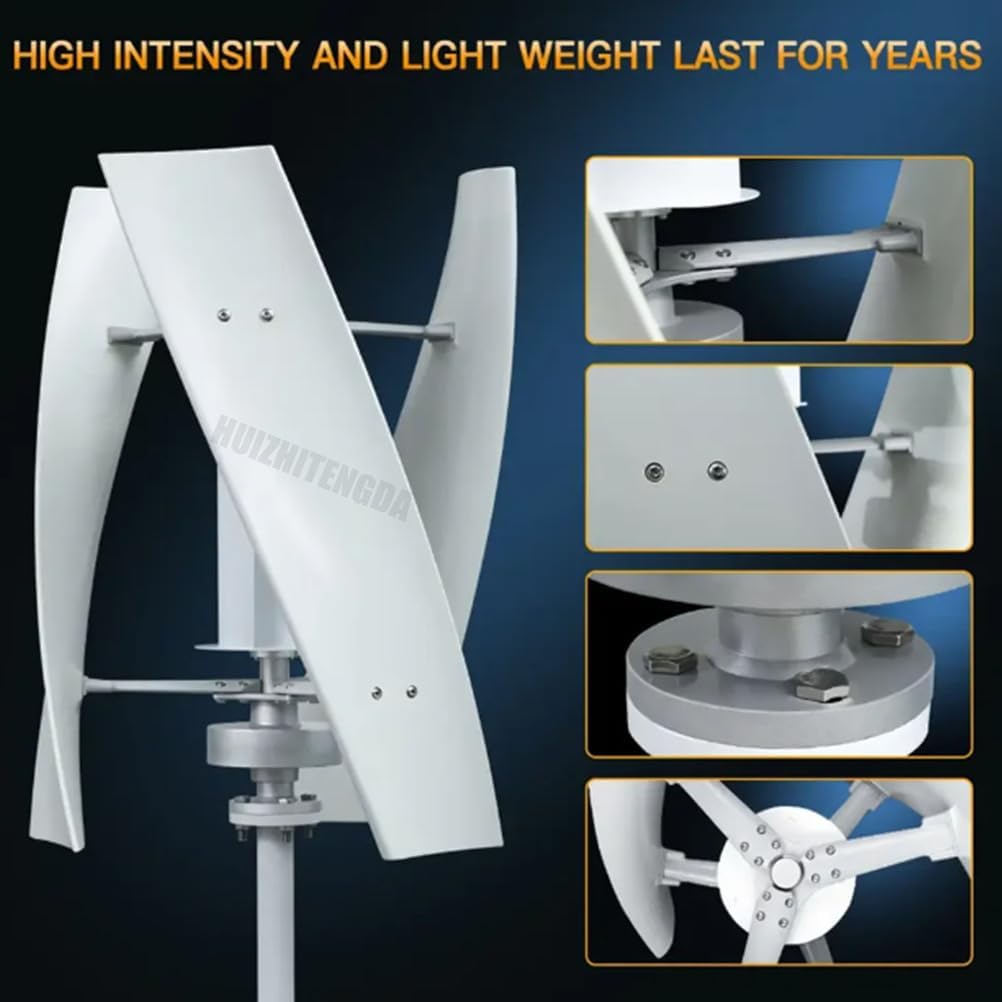 3000W Outdoor Magnetic Levitation Wind Turbine Kit,No Noise 3 Blade 12V-220V Vertical Portable Wind Turbine W/Controller for Home, Garden Lighting
