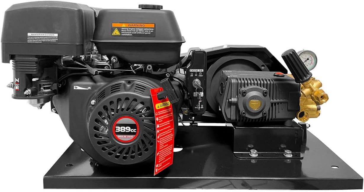 Canpump Belt Drive High Flow Pressure Washer 1900 PSI, 9.2 GPM – Triplex Power Washer Pump, 13 HP Loncin Engine – Electric Start, Commercial Grade, Fully Serviceable w/External Unloader