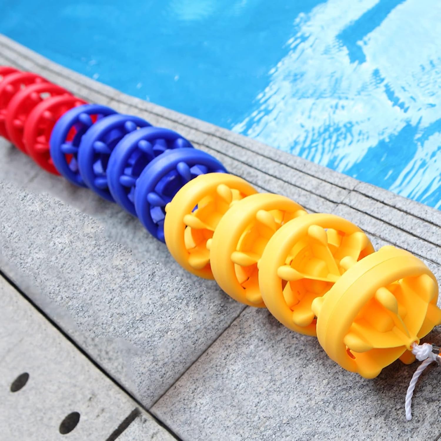 Pool Rope Divider 3 6 13 20 Foot 26 29 33 Ft, Swimming Pools Safety Rope with Floats & Fitting Hooks for Deep Water Area Barrier, Blue Red Nylon Lines/Cords (Color : Yellow Blue red, Size : 10m (33