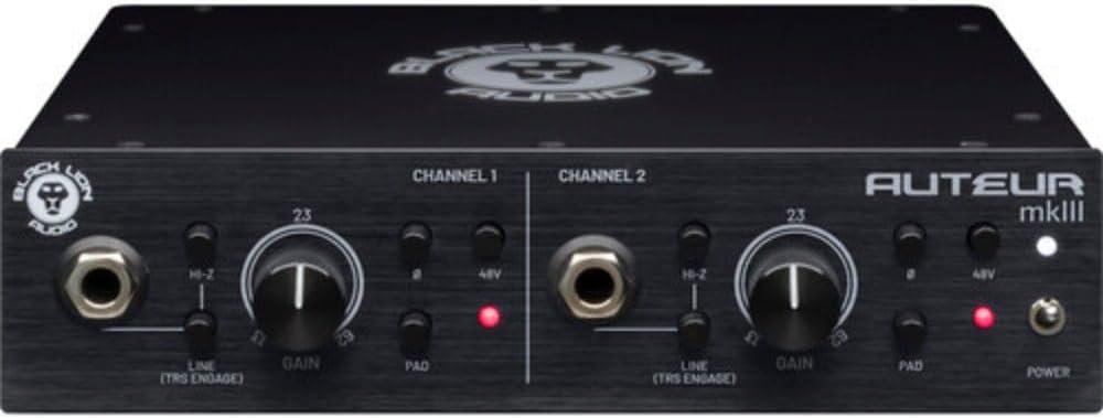Black Lion Audio Auteur mkIII 2-Channel Mic Preamp and DI Bundle with 2x XLR- XLR Cable