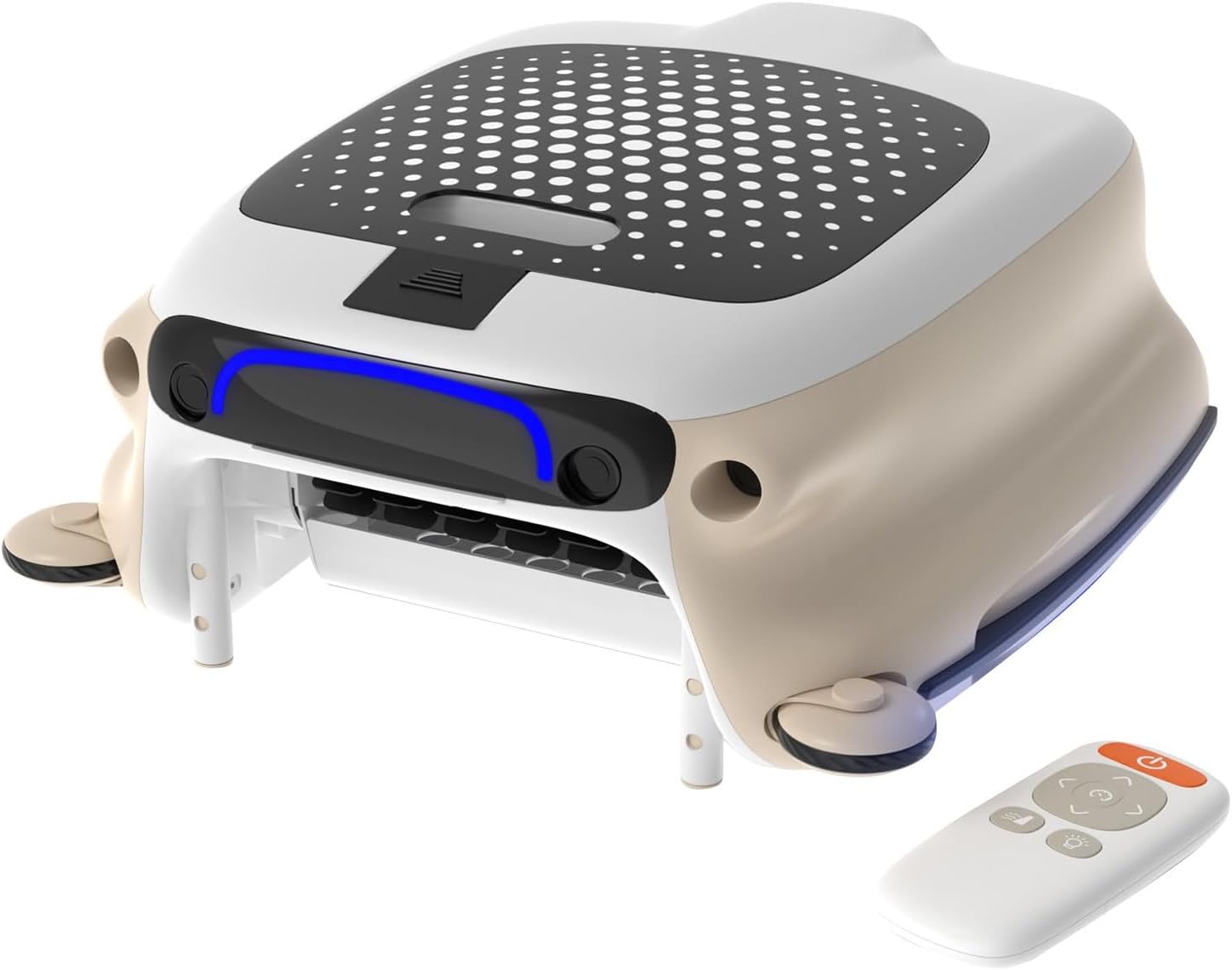 Twin Motor Pool Skimmer with Remote and 10 L Filter Basket, Large Pool Cleaner Robot with Three Travel Speeds, Automatic Pool Cleaner for 2000sq.ft Pool