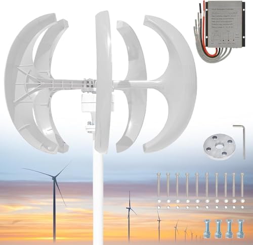 High-Efficiency 13000W Wind Turbine Generator Kit - 5-Blade Vertical Axis, 12V/24V/48V/72V/110V/220V AC Permanent Magnet, Complete with Controller, Ideal for Home & RV Renewable Energy Solutions