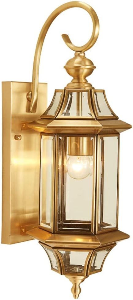 KISAD Porch & Patio Lights Outdoor Wall Lantern Lights, Indoor Exterior Wall Mount Sconce Lamp, Decor Solid Brass Wall Lights for Home Porch Patio Entryway Living Room Bedroom Lighting Fixtures