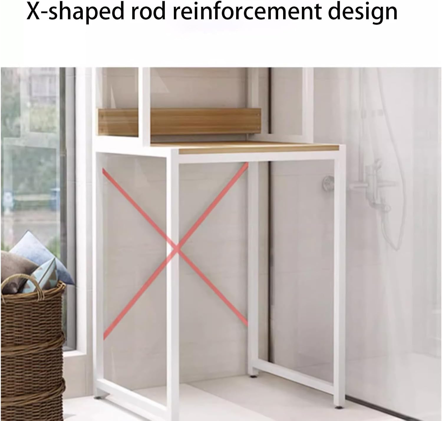 Washing Machine Rack, Laundry Rack Over Washer and Dryer, Drum Washing Machine Storage Rack