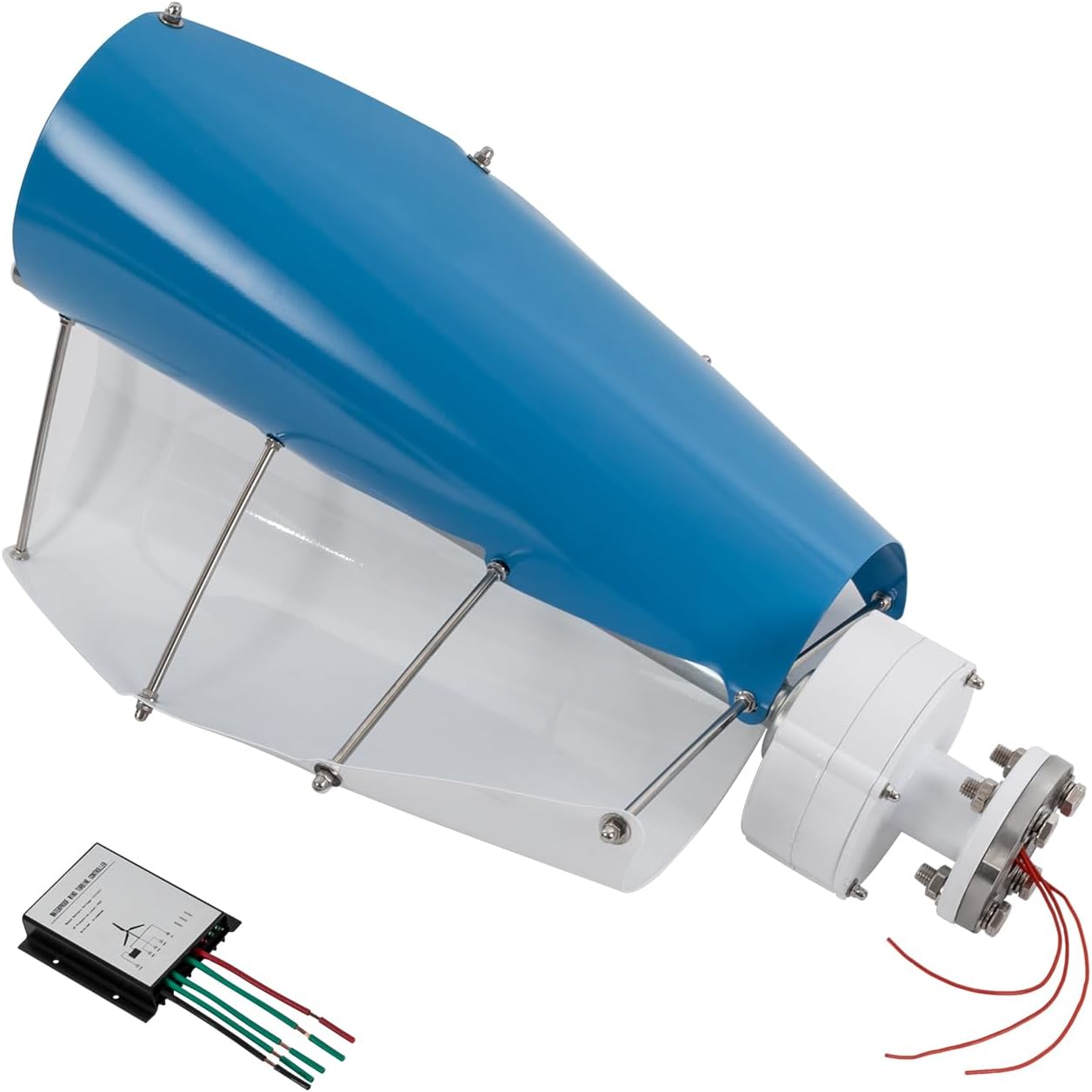 Vertical Wind Turbine, 500W Vertical Axis Wind Turbine, 12V Wind Generator Kit with Controller, 2 Blades Permanent Magnet Generator, Vertical Axis Windmill for Home Corporate Industrial