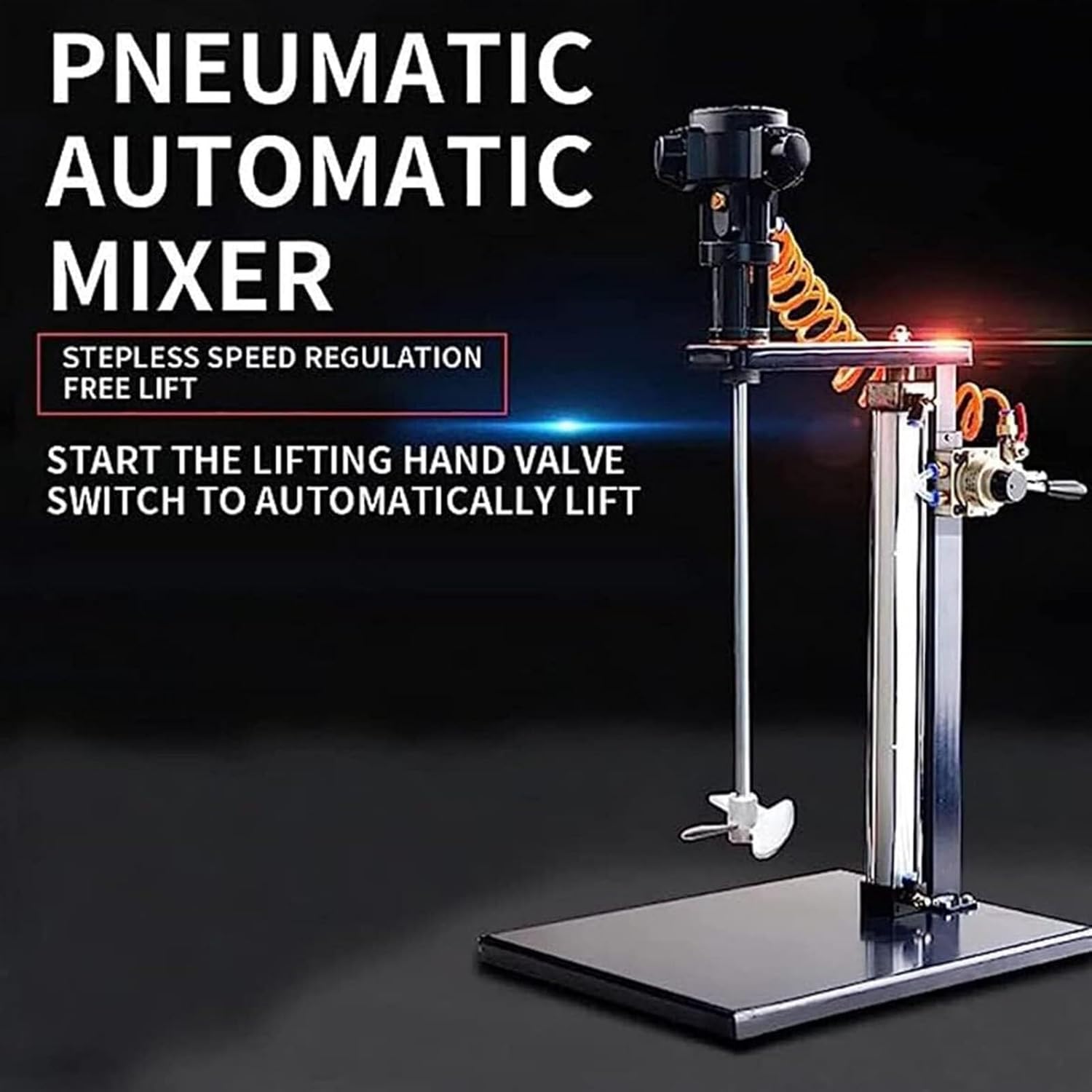Pneumatic Mixer Stirrer, Bracket Mixer Automatic Lifting Mixer, Stainless Steel Table Vertical Air Mixer for Ink dye Mixing Machine
