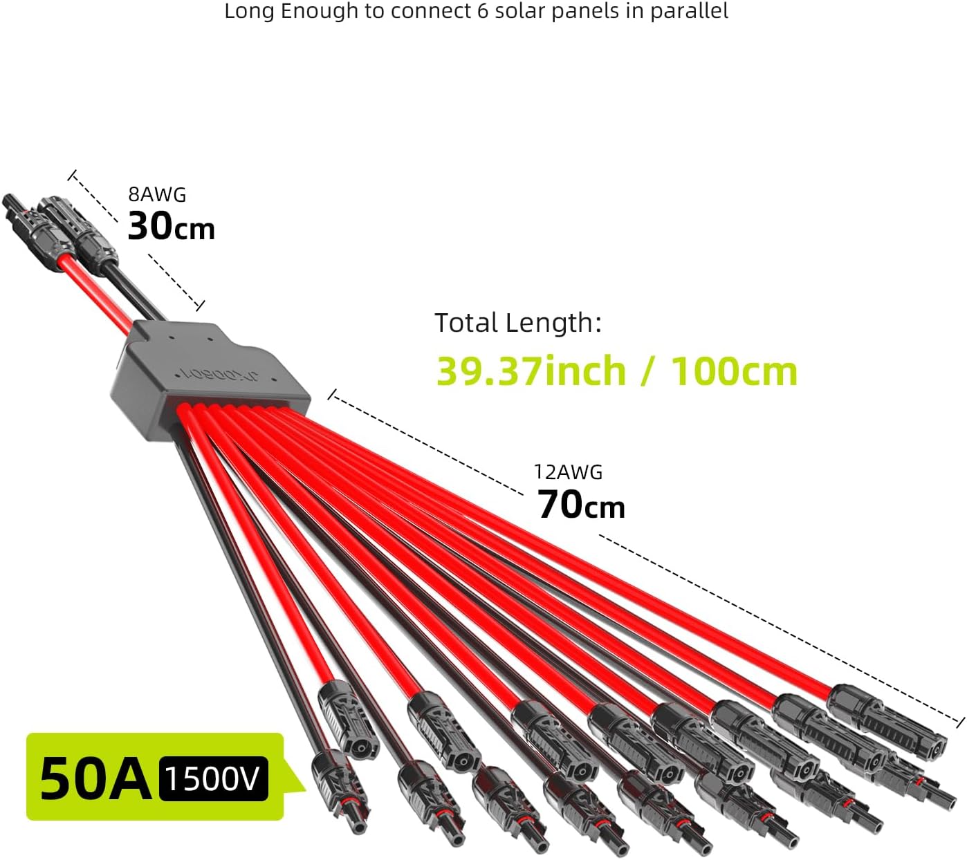 2 to 16 Y Branch Parallel Adapter for PV Cable and 30 Pairs Solar Connector