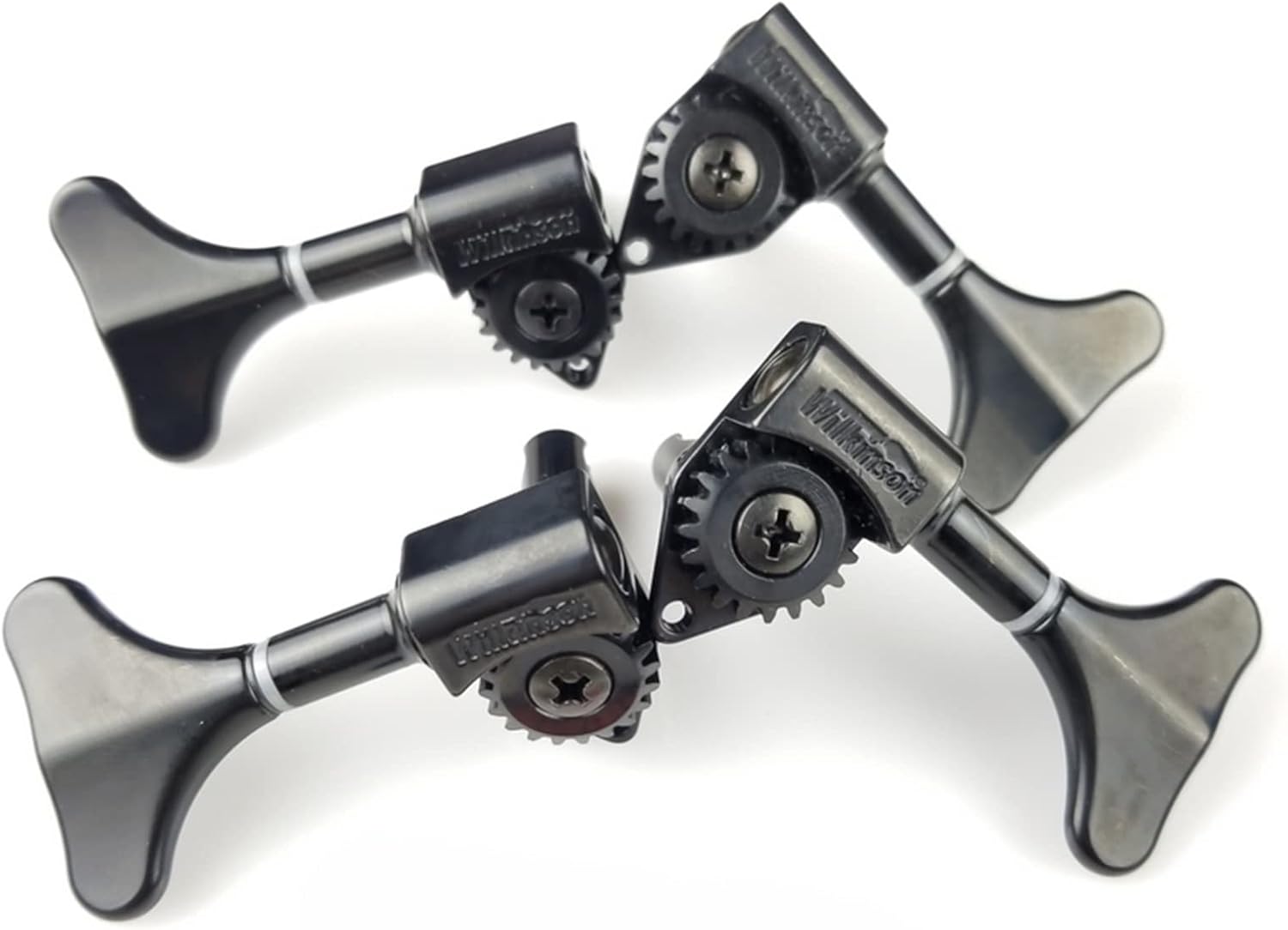 KESHUO Black Electric Bass Guitar Machine Heads Tuners Guitar Tuning Pegs Open Gear Tuner Machine Heads Knobs