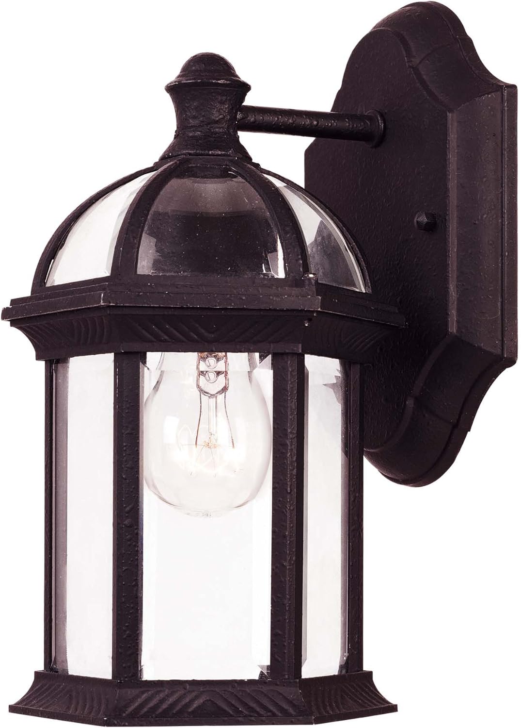 Savoy House 5-0629-BK Kensington Traditional Rustic Clear Beveled Glass Outdoor Wall Lantern, 1-Light 60 Watt, 11