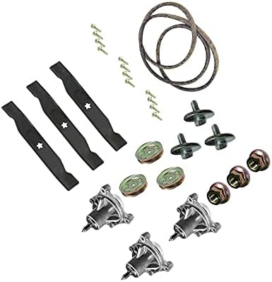 (Part New) YTH Compatible with Husqvarna 2148 48 Lawn Mower Deck Rebuild Kit Spindles Blades Belt Pulleys + Many Other Models