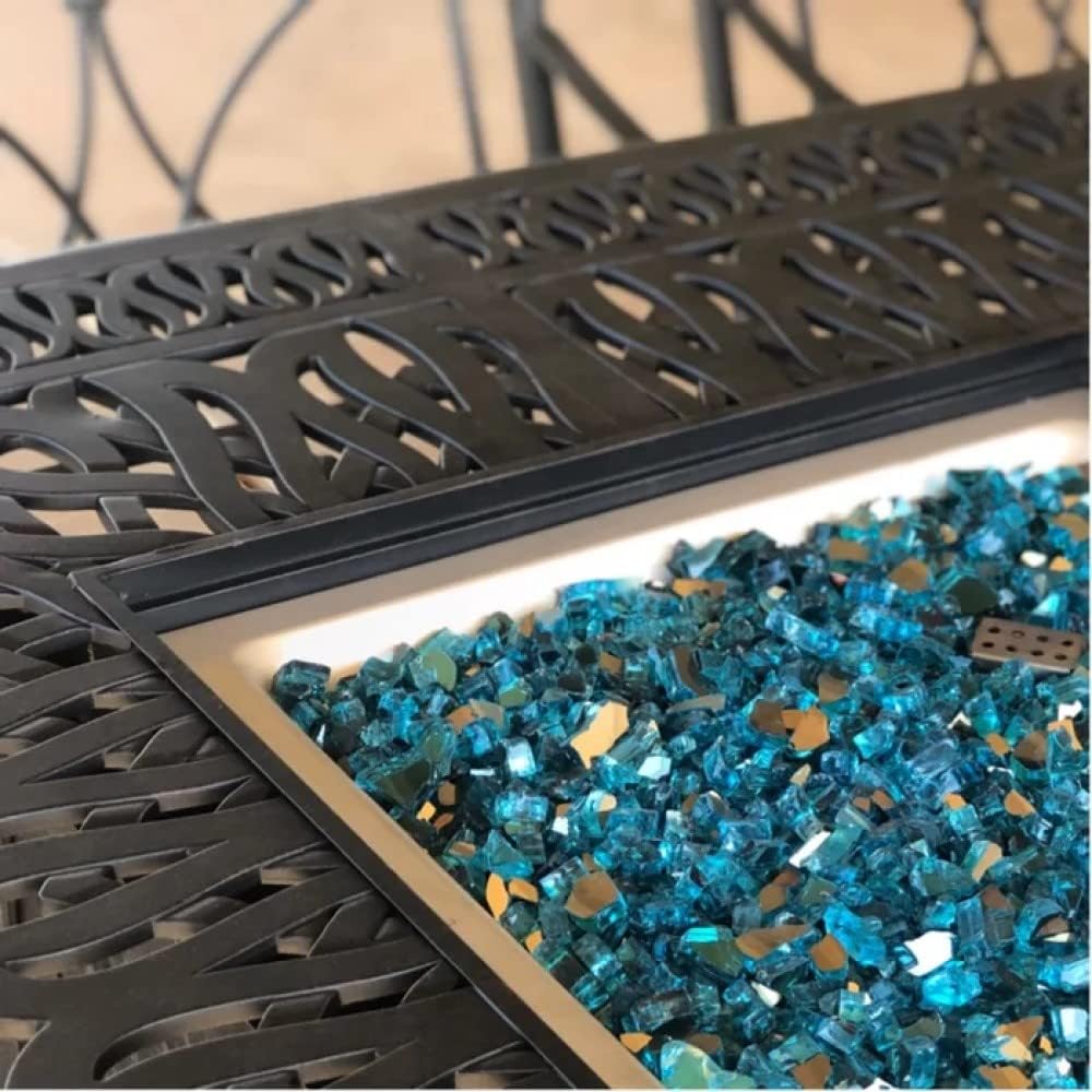 Elizabeth Outdoor Cast Aluminum Powder Coated Double Burner Dining Table - Antique Bronze