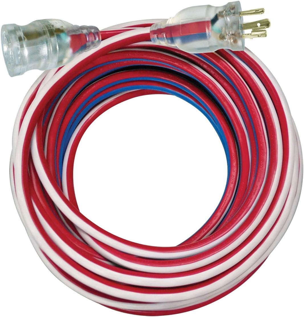 Voltec 05-00160 L5-20R Recepticle Type Outdoor Extension Cord with Lighted Ends, 100'