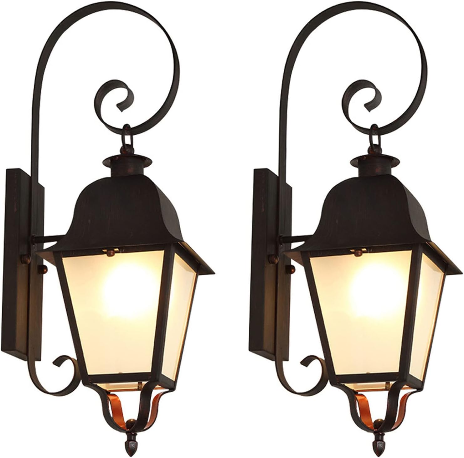 2PCS Balcony Wall Light, Porch Light IP65 E26 Exterior Light Fixtures Wall Lantern Outside House Lamps with Clear Seeded Glass for Porch Patio Garage