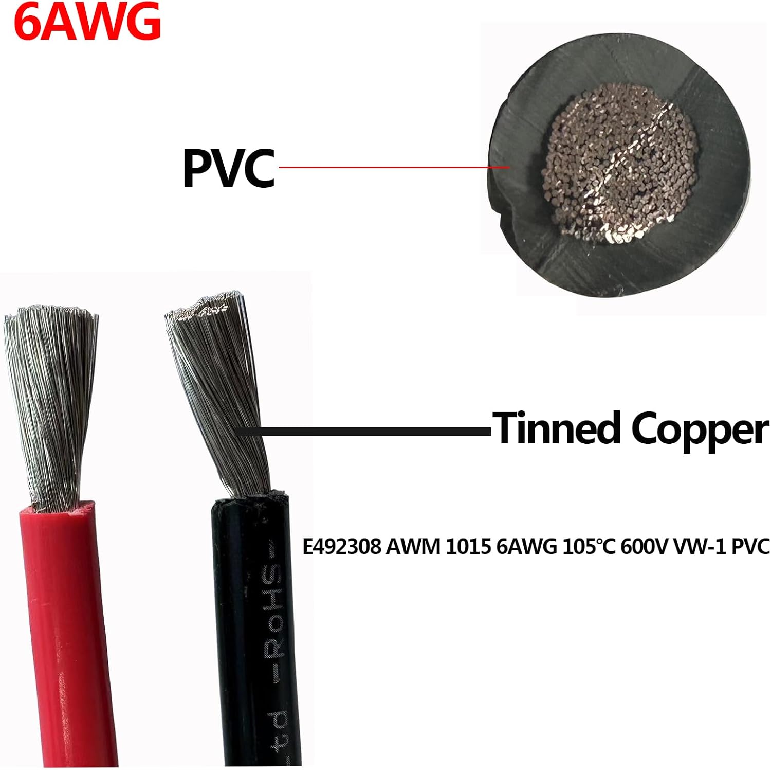 TINGEN 6AWG Solar Cable (20Ft*20Ft 6AWG), Red and Black