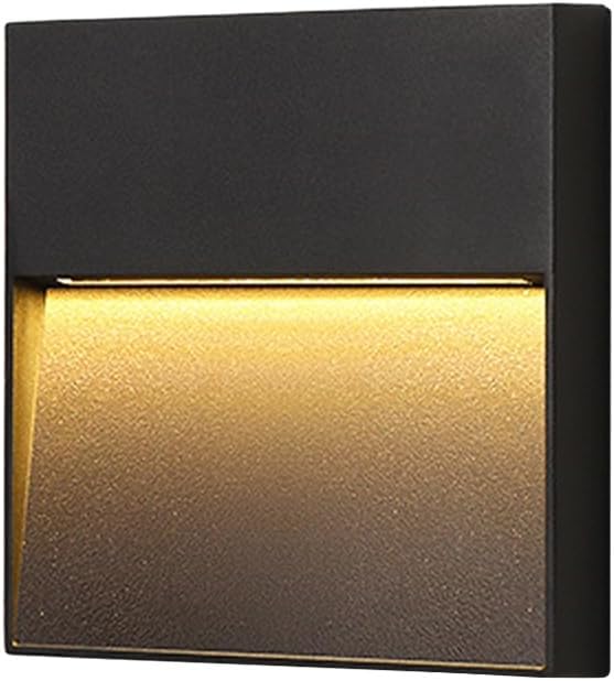 Outdoor Wall Light Black LED Wall Sconce IP65 Waterproof Porch Lighting Fixture, Square Hardwired Sconces Outside House Lights for Garden Patio Hallway Entrance(11.8cm/4.6in)