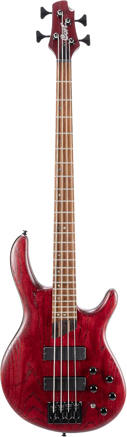 Cort Artisan Series B4 Element Bass Guitar, Open Pore Burgundy Red