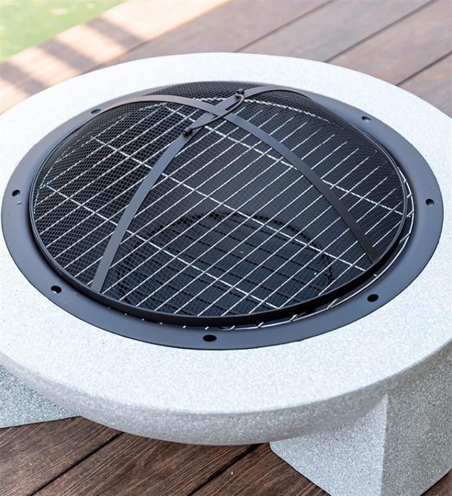 Outdoor Fire Pit, Outdoor Brazier, Wood Burning Fire Pit with Spark Screen, Fire Pits for Outside, Bonfire, Party, BBQ, Patio & Garden