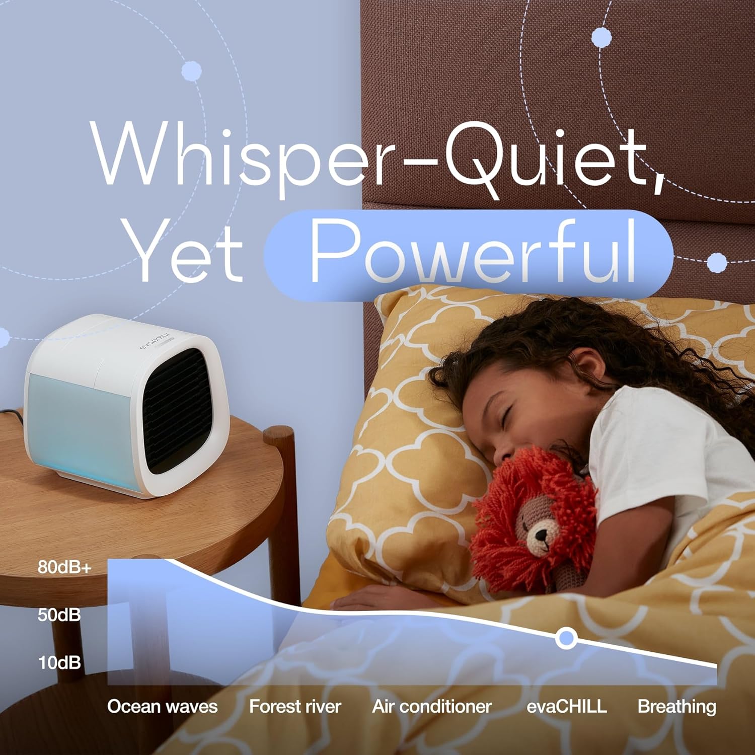 Evapolar evaCHILL Portable Air Conditioners - Portable AC Unit - Small Personal Evaporative Air Cooler & Fan for Desk, Office, Car, Camping, Grey