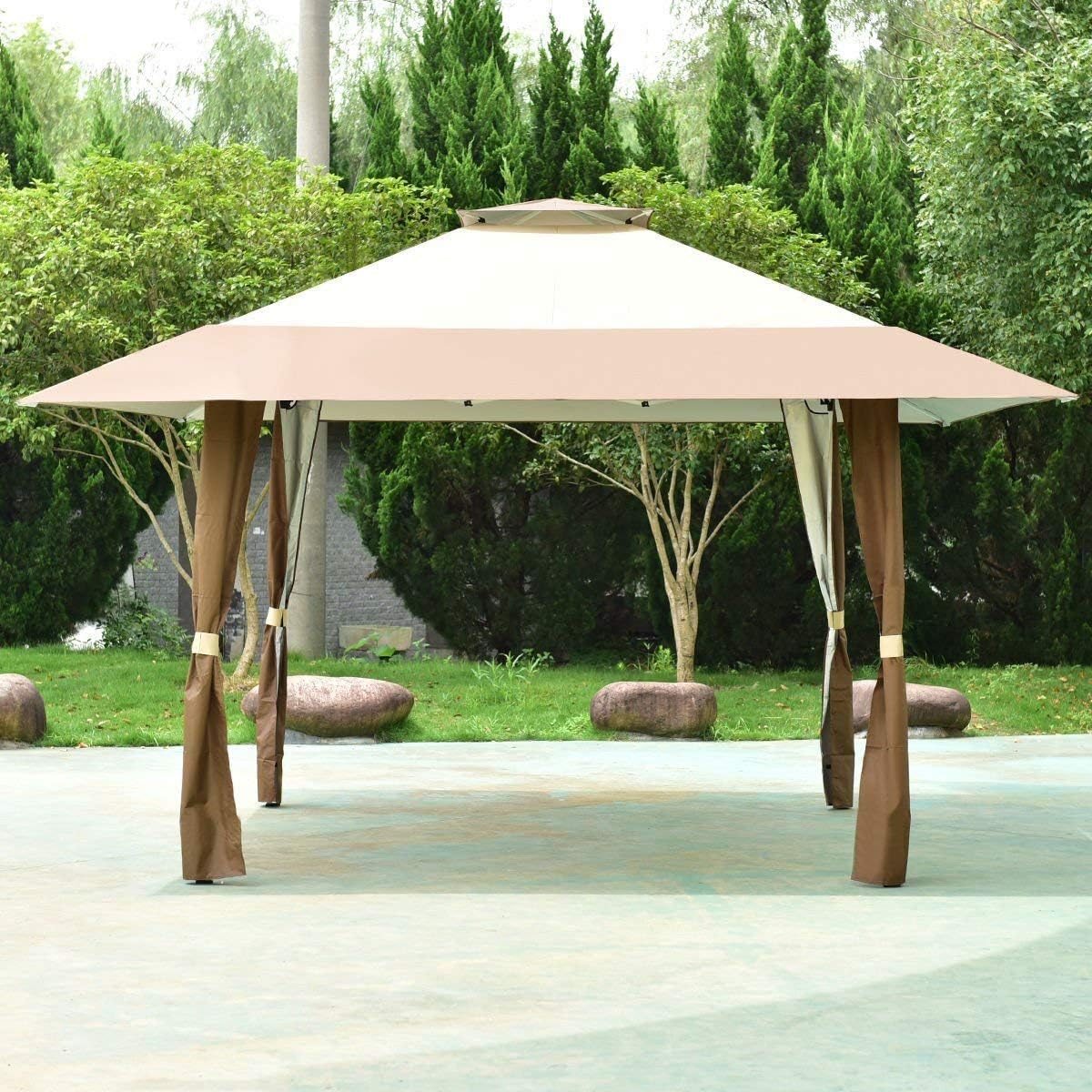 Wenst'sKufAN 13'x13' Sunshade Foldable Gazebo Canopy Shelter Awning Tent Garden Outdoor