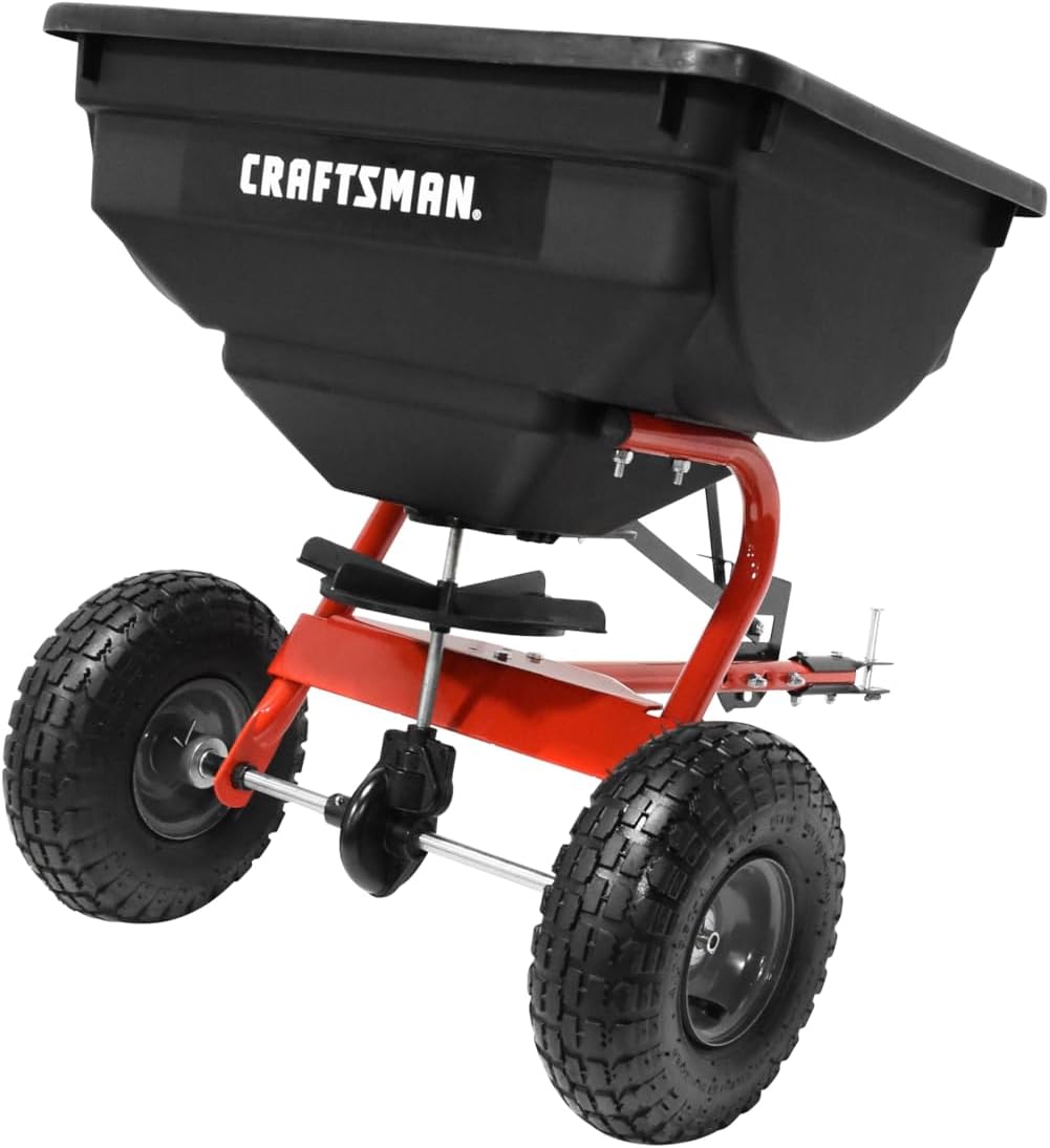 CRAFTSMAN CMXGZBF4505561 85 lb. Universal Tow Behind Direct Rod Control Broadcast Spreader