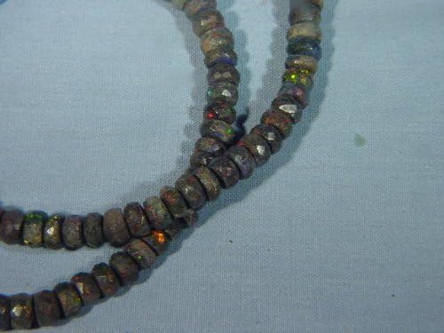 Andamooka opal faceted rhondell beads 7 mm