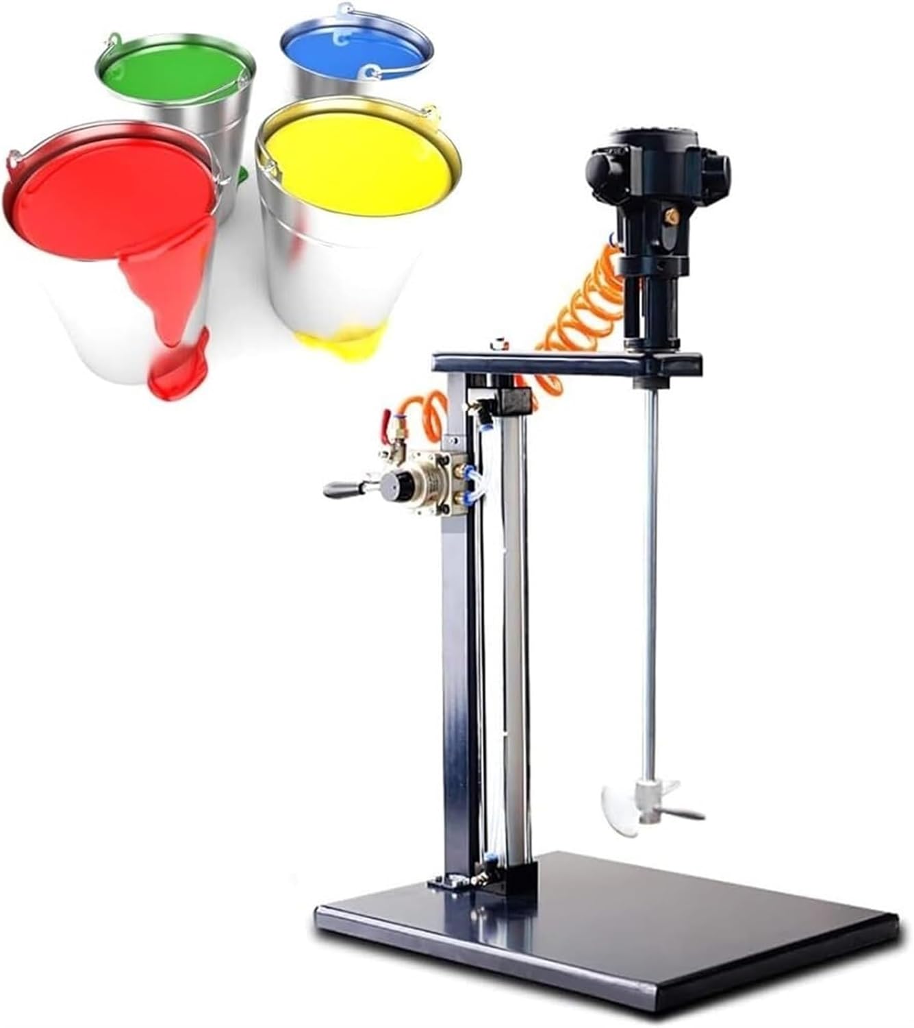 5 Gallon/20L Automatic Lift Paint Stirrer, Pneumatic Paint Mixer, Desktop Vertical Air Agitator, Ink Mixing Stirring Machine for Industrial Paint Mixing