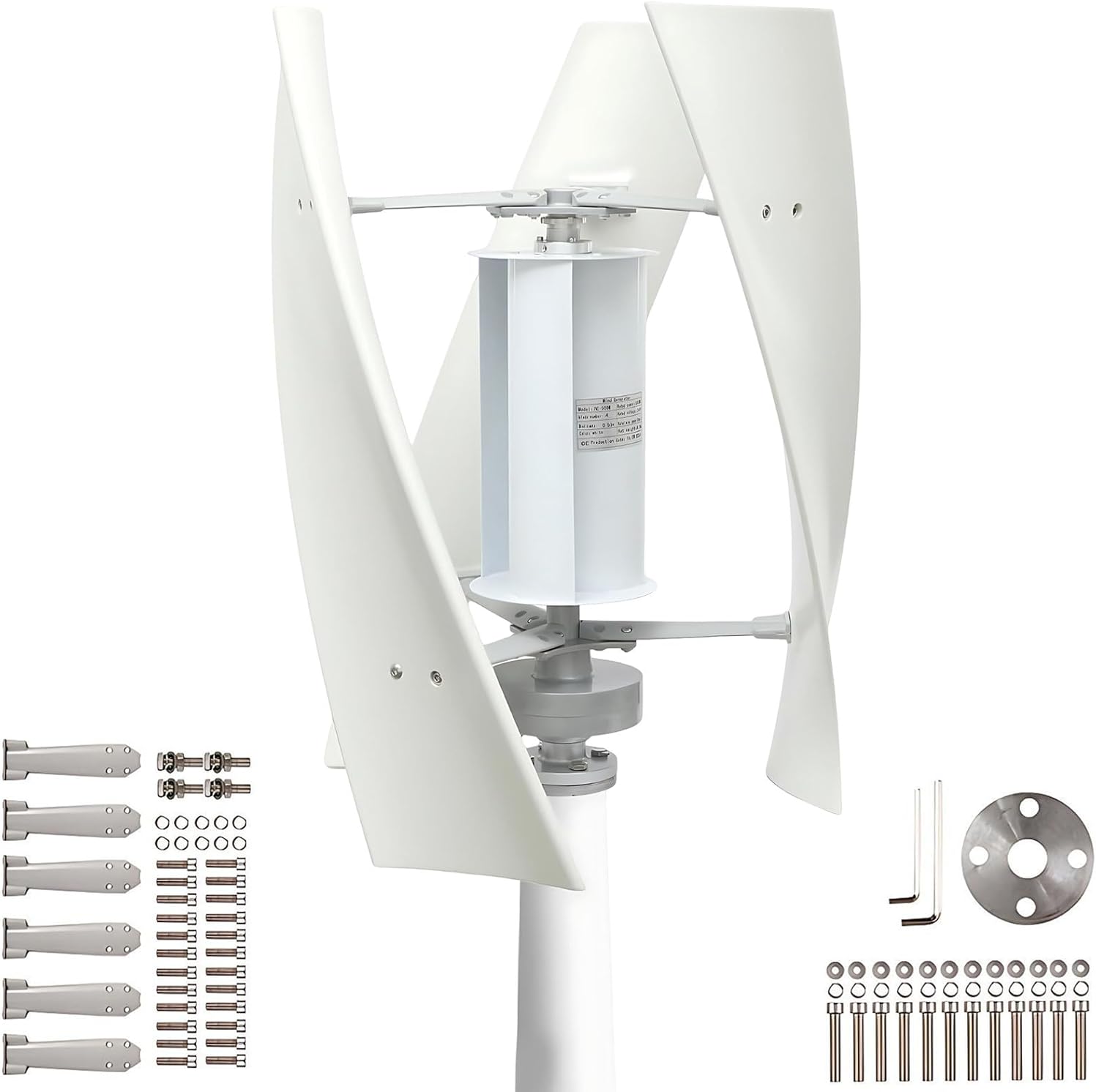 Rare Earth Permanent Magnet Wind Turbine, Vertical Helix Generator Kit 100W-300W for Home, Marine and Renewable Energy Applications 300W